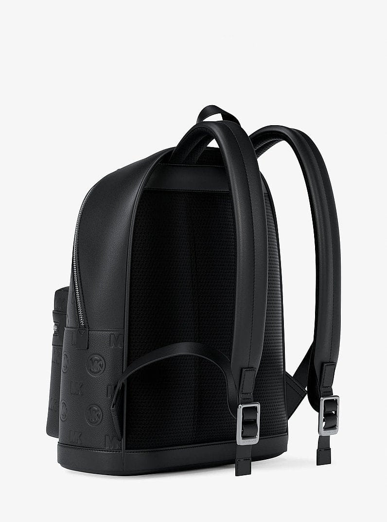 Michael Kors Cooper Medium Logo Debossed Dome Backpack Black