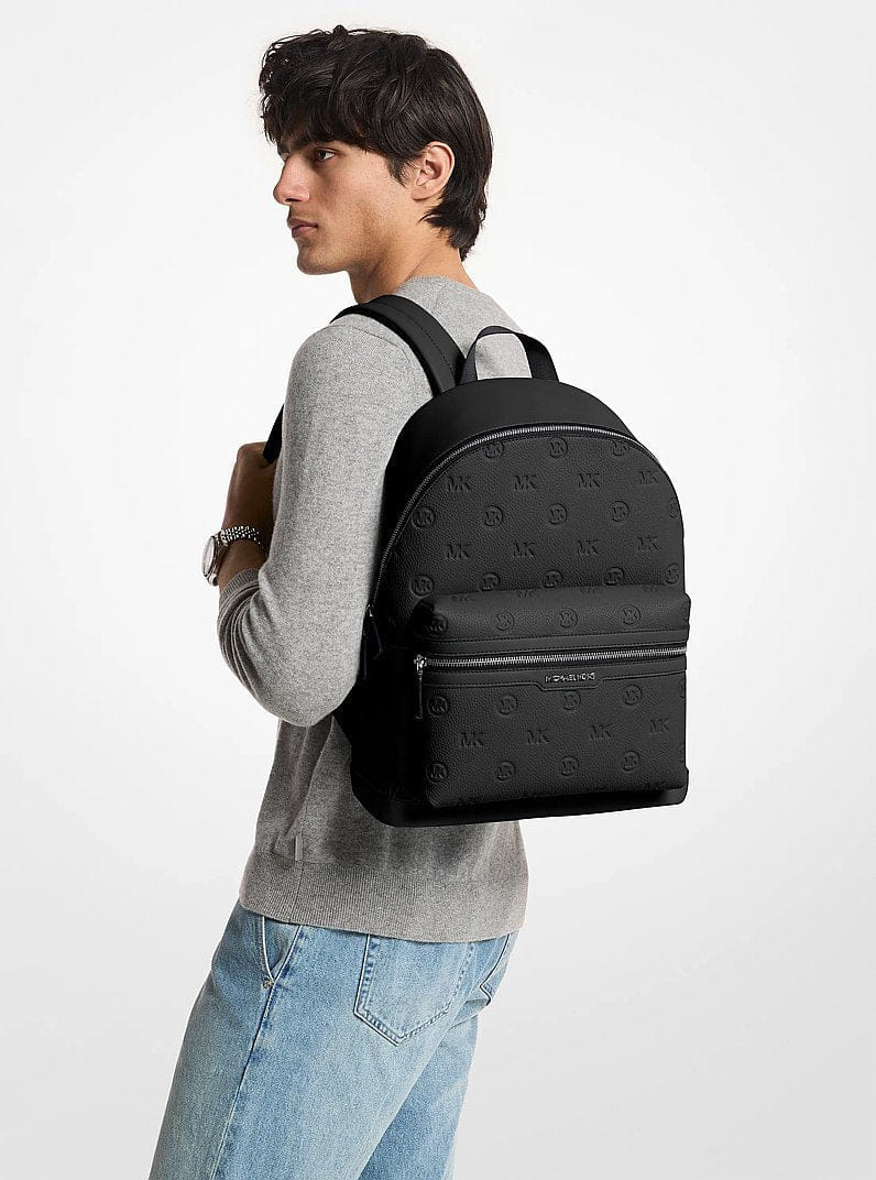 Michael Kors Cooper Medium Logo Debossed Dome Backpack Black
