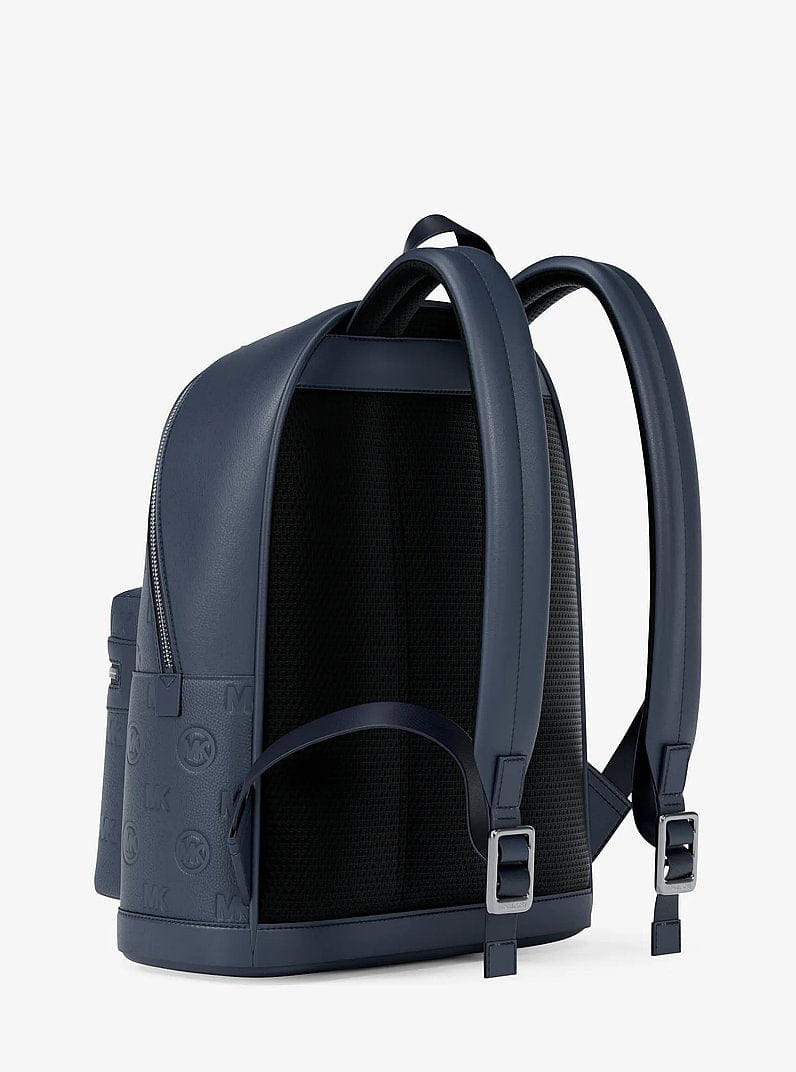 Michael Kors Cooper Medium Logo Debossed Dome Backpack Navy