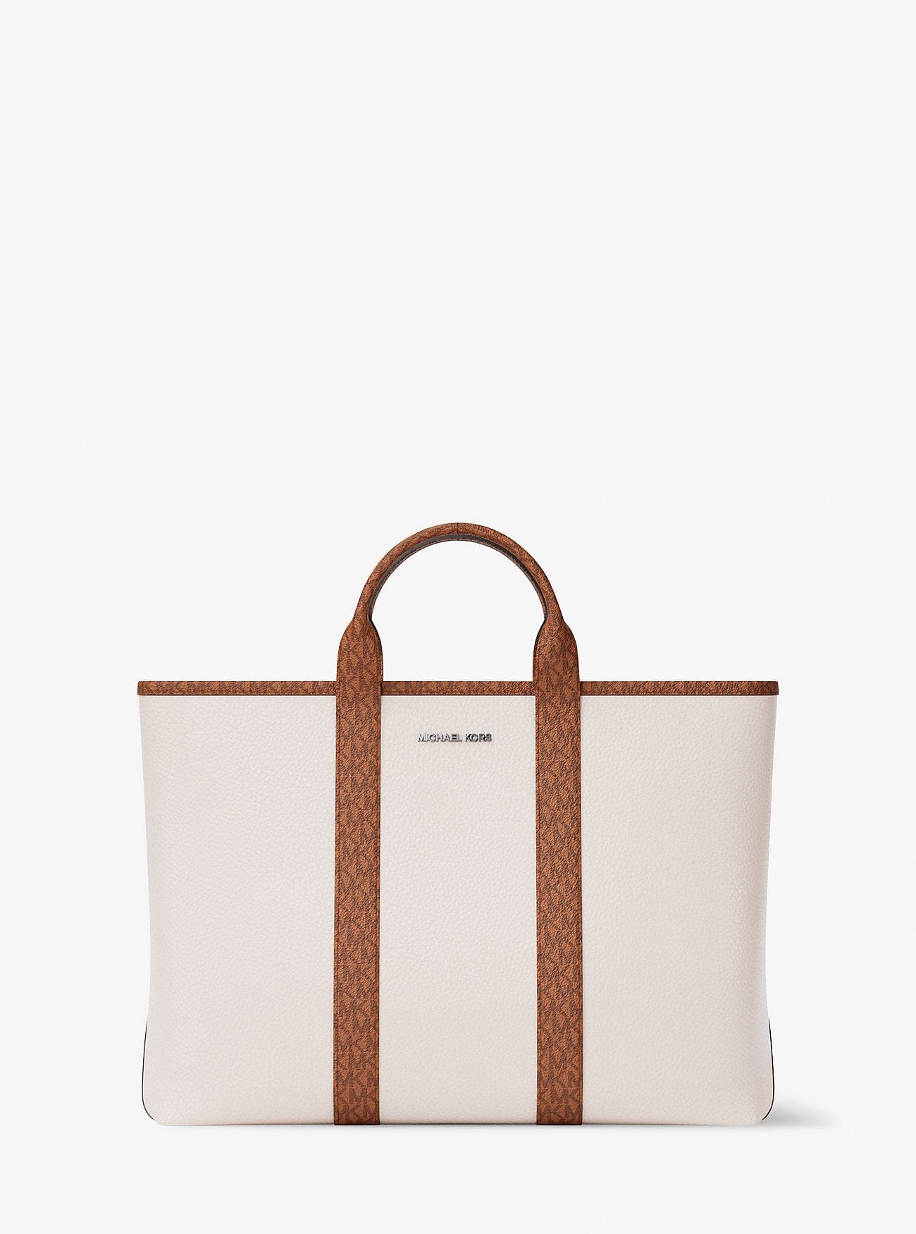 Michael Kors Cooper Medium Pebbled Leather and Signature Logo Commuter Backpack Lt Crm - Lugg