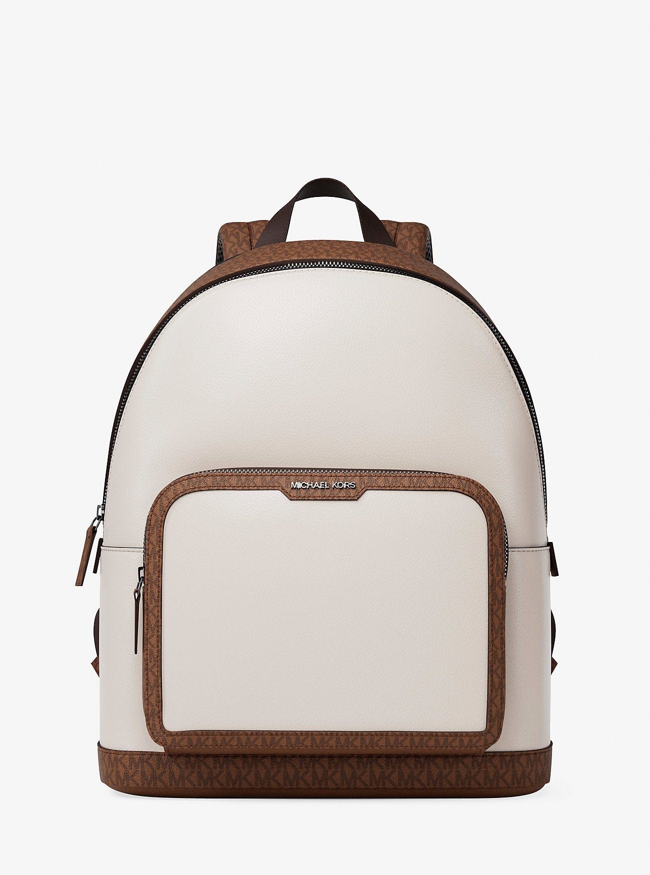 Michael Kors Cooper Medium Pebbled Leather and Signature Logo Commuter Backpack Lt Crm - Lugg