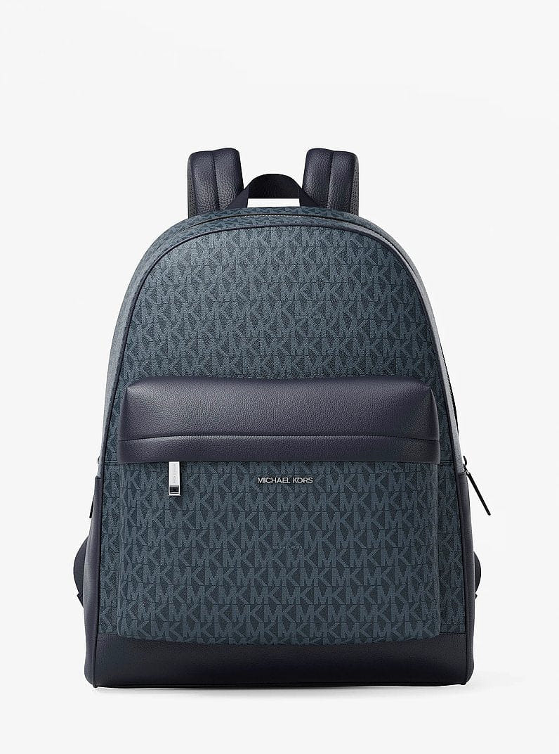 Michael Kors Pacey Medium Signature Logo Backpack Admrl - Plblue