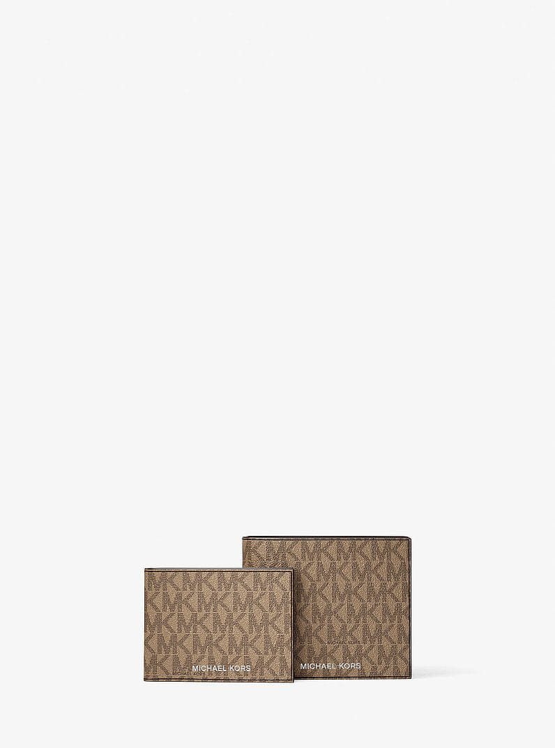 Michael Kors Cooper Logo Billfold Wallet With Passcase Camel