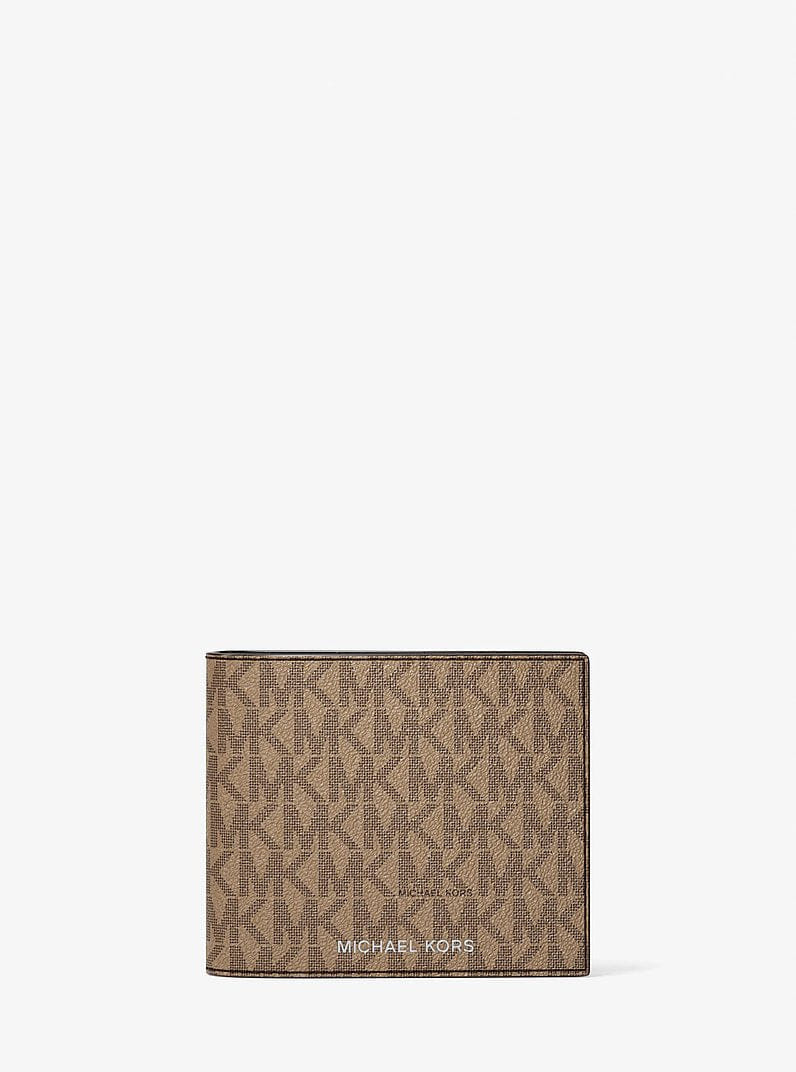 Michael Kors Cooper Logo Billfold Wallet With Passcase Camel