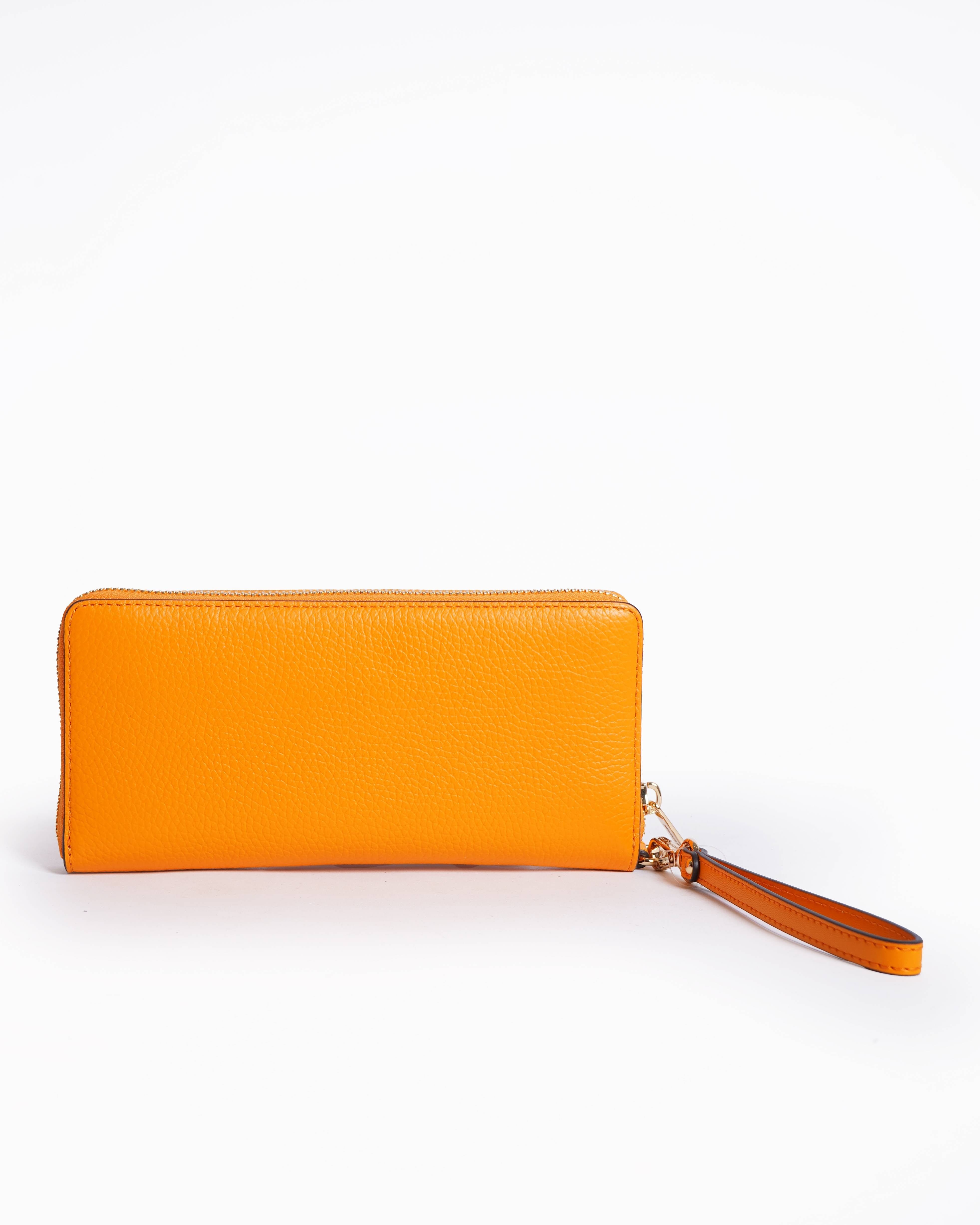 Michael Kors New Michael Kors Jet Set Travel Zip Around Wallet In Orange