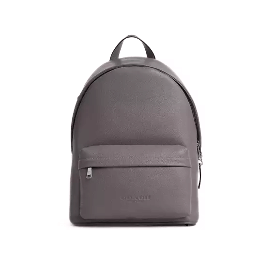 Coach Taylor Backpack pebbled leather Silver Graphite