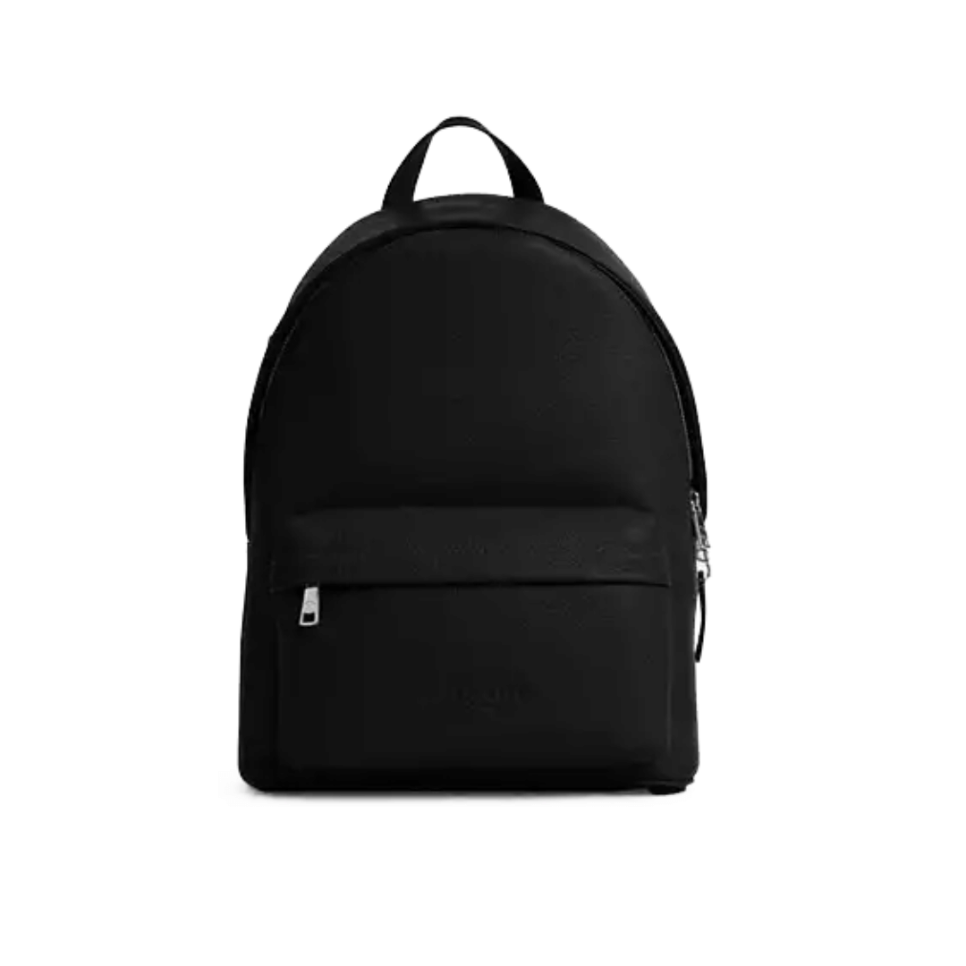 Coach Taylor Backpack pebbled leather Silver Black
