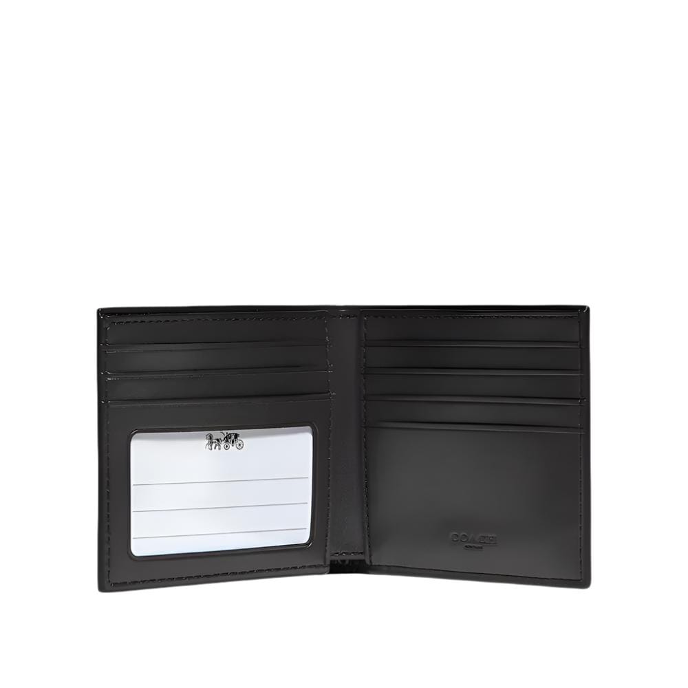Coach Id Billfold Wallet In Signature Canvas Charcoal/Black