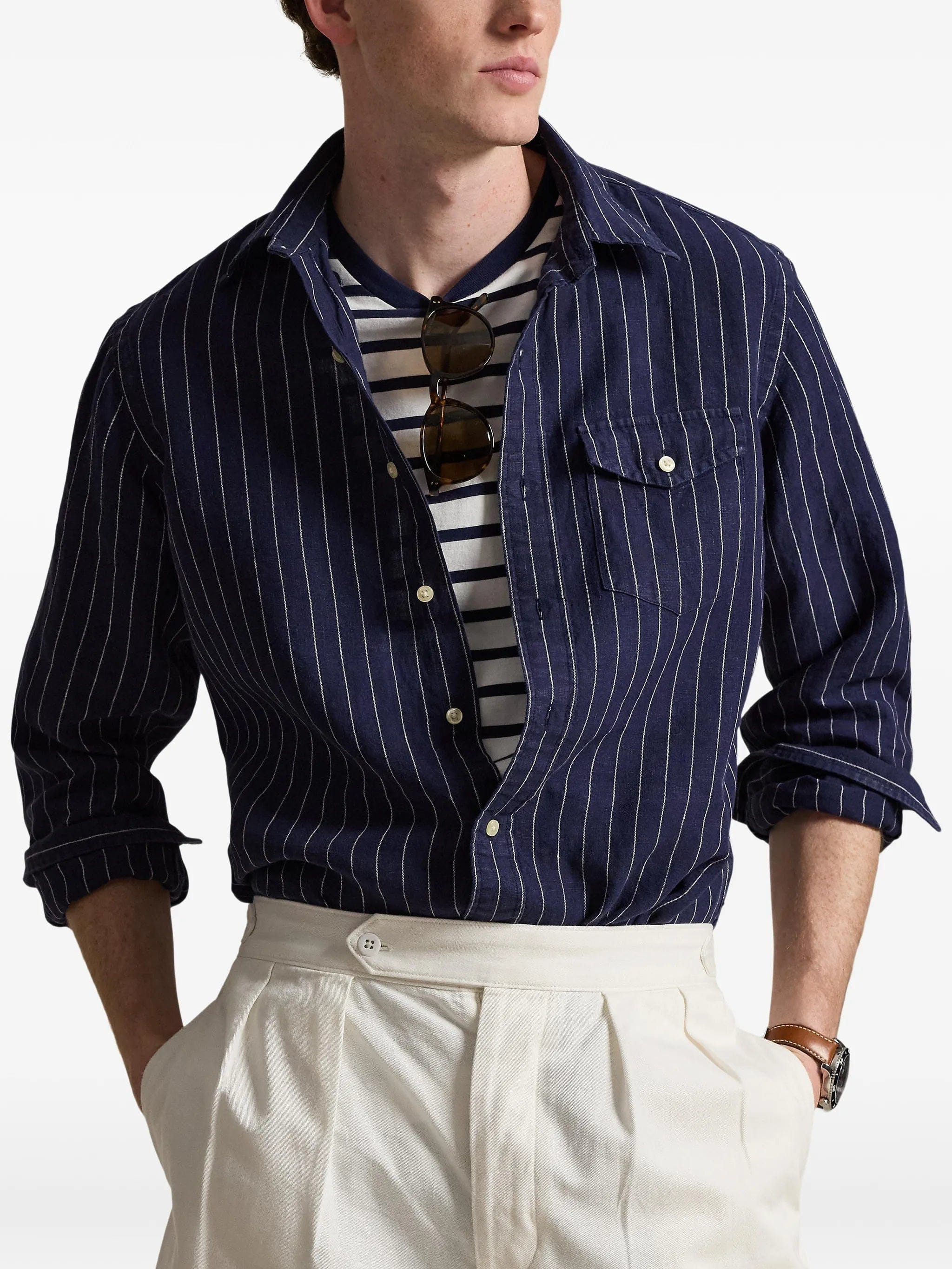 Polo Ralph Lauren classic fit striped linen shirt
