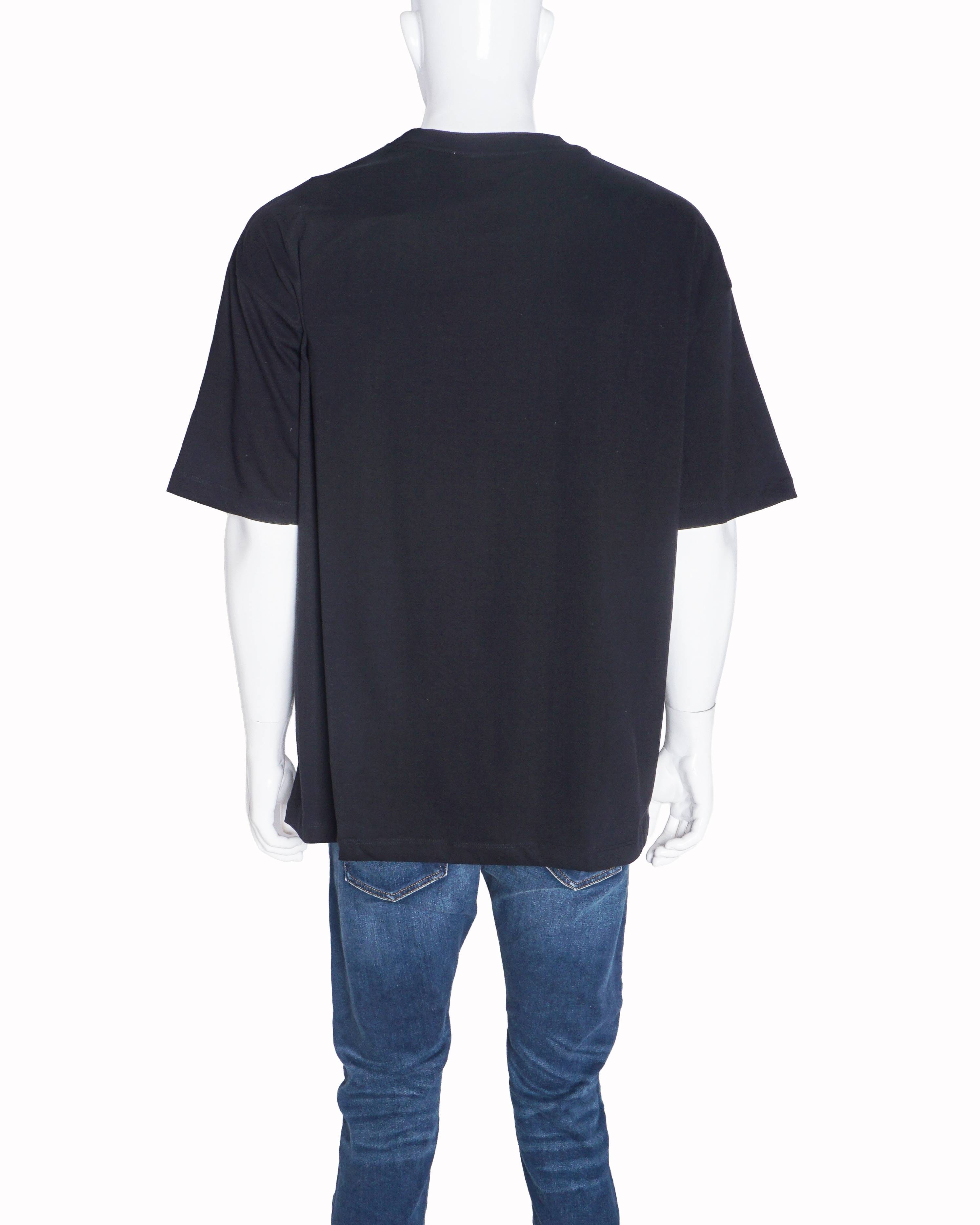 Prada Black Cotton Milano Crest Embroidered T - Shirt