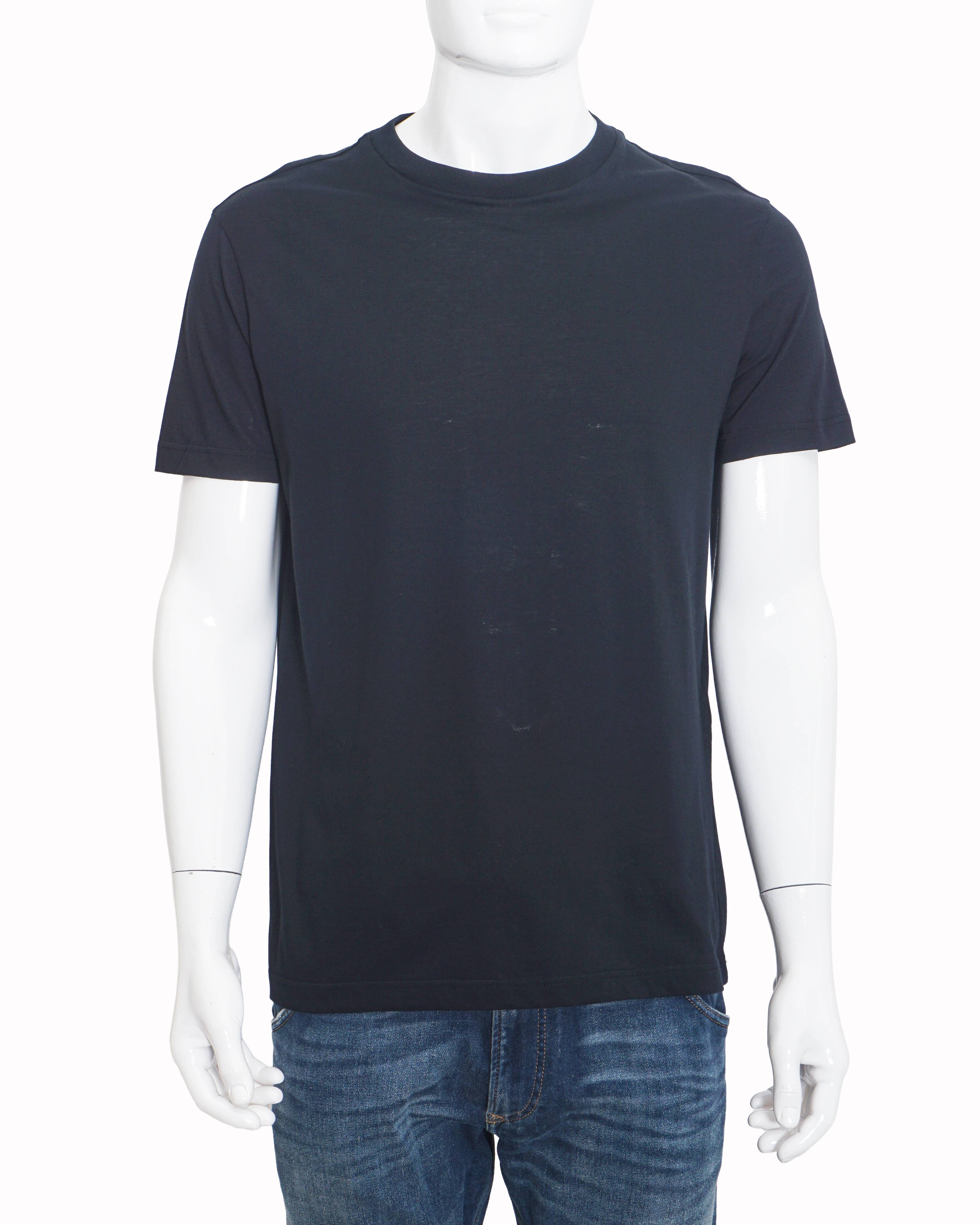 Prada Black Cotton Crewneck Men's T - Shirt
