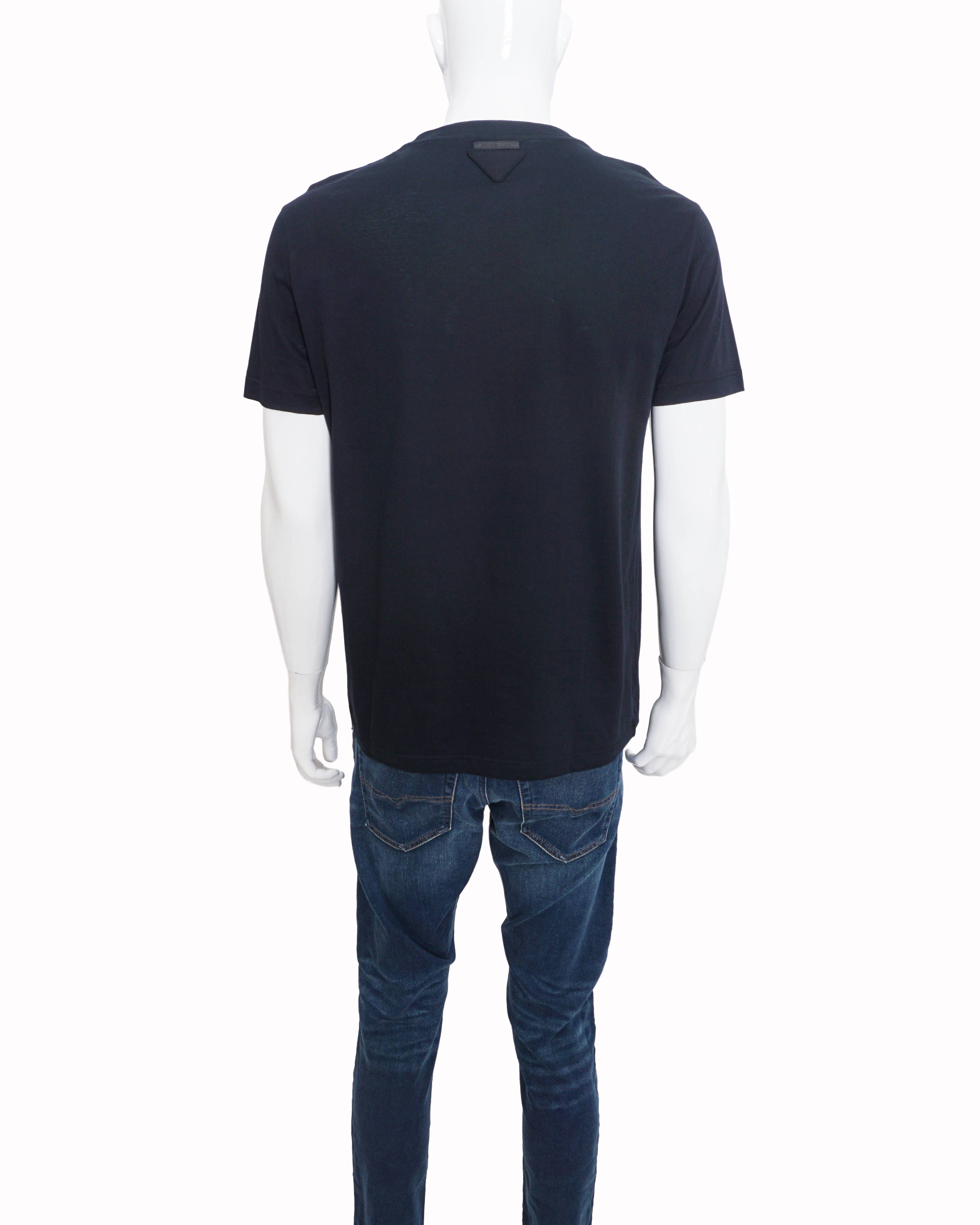 Prada Classic Black Crewneck Men's T - Shirt