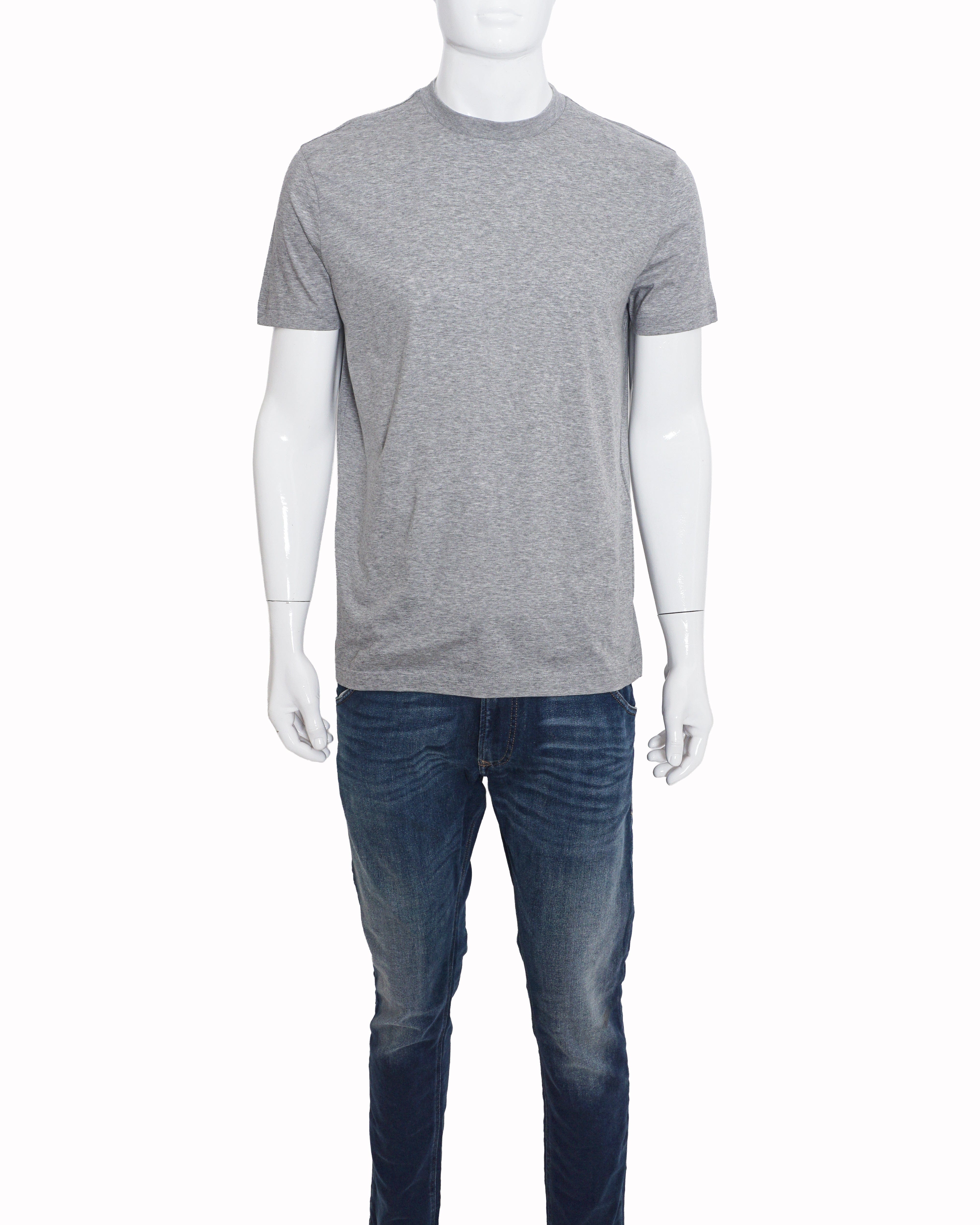 Prada Classic Grey Cotton Crewneck T - Shirt