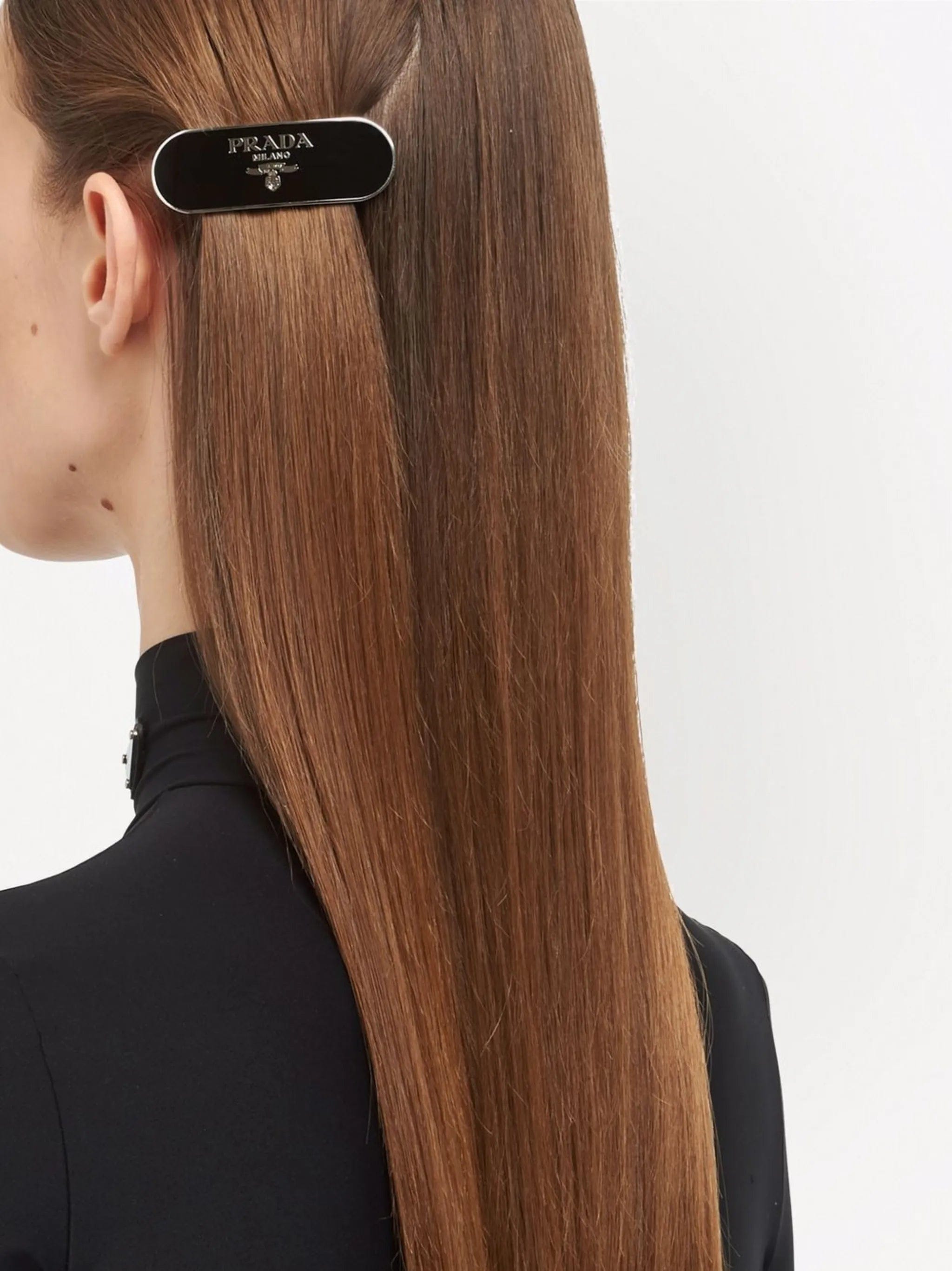 Prada logo - lettering hair clip