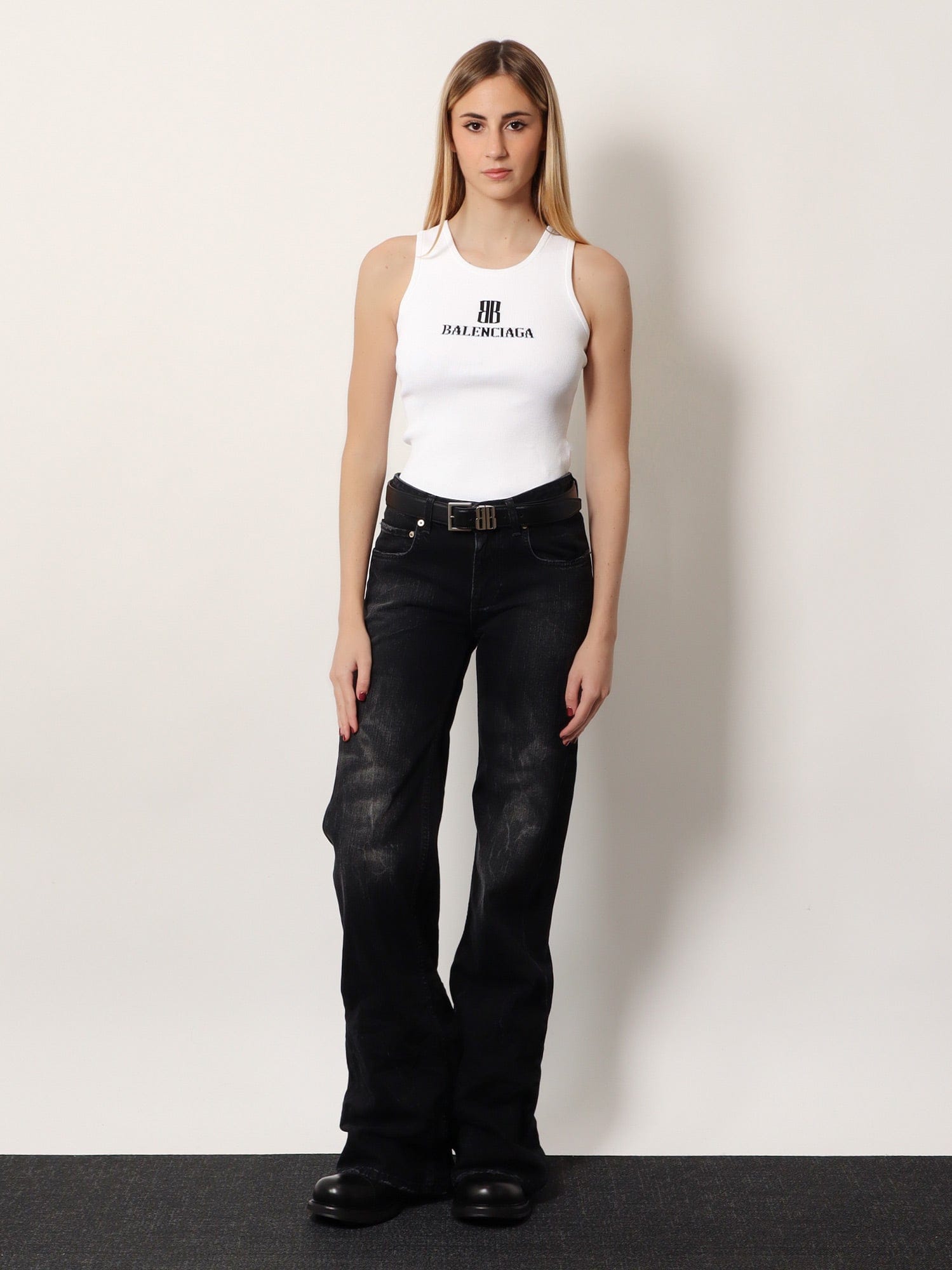 Balenciaga Wide Leg black denim trousers