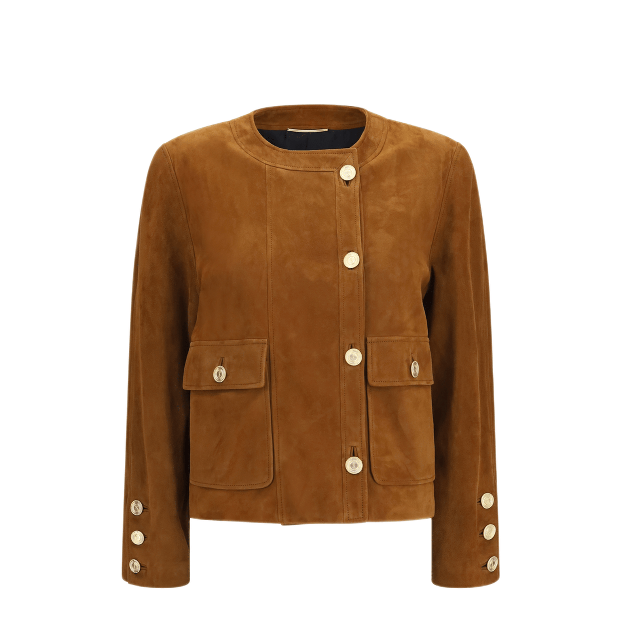 Saint Laurent Short Suede Jacket With Buttons