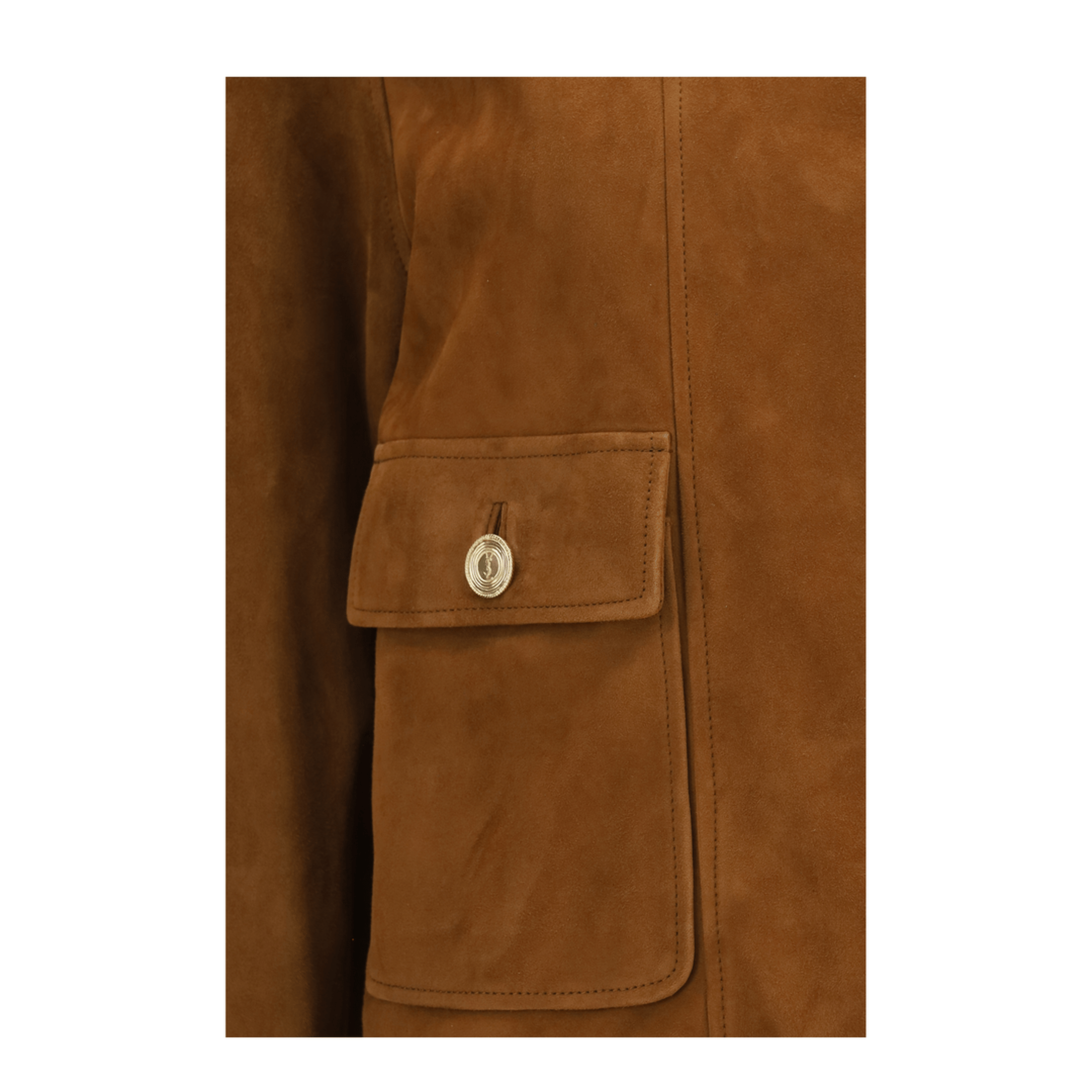 Saint Laurent Short Suede Jacket With Buttons