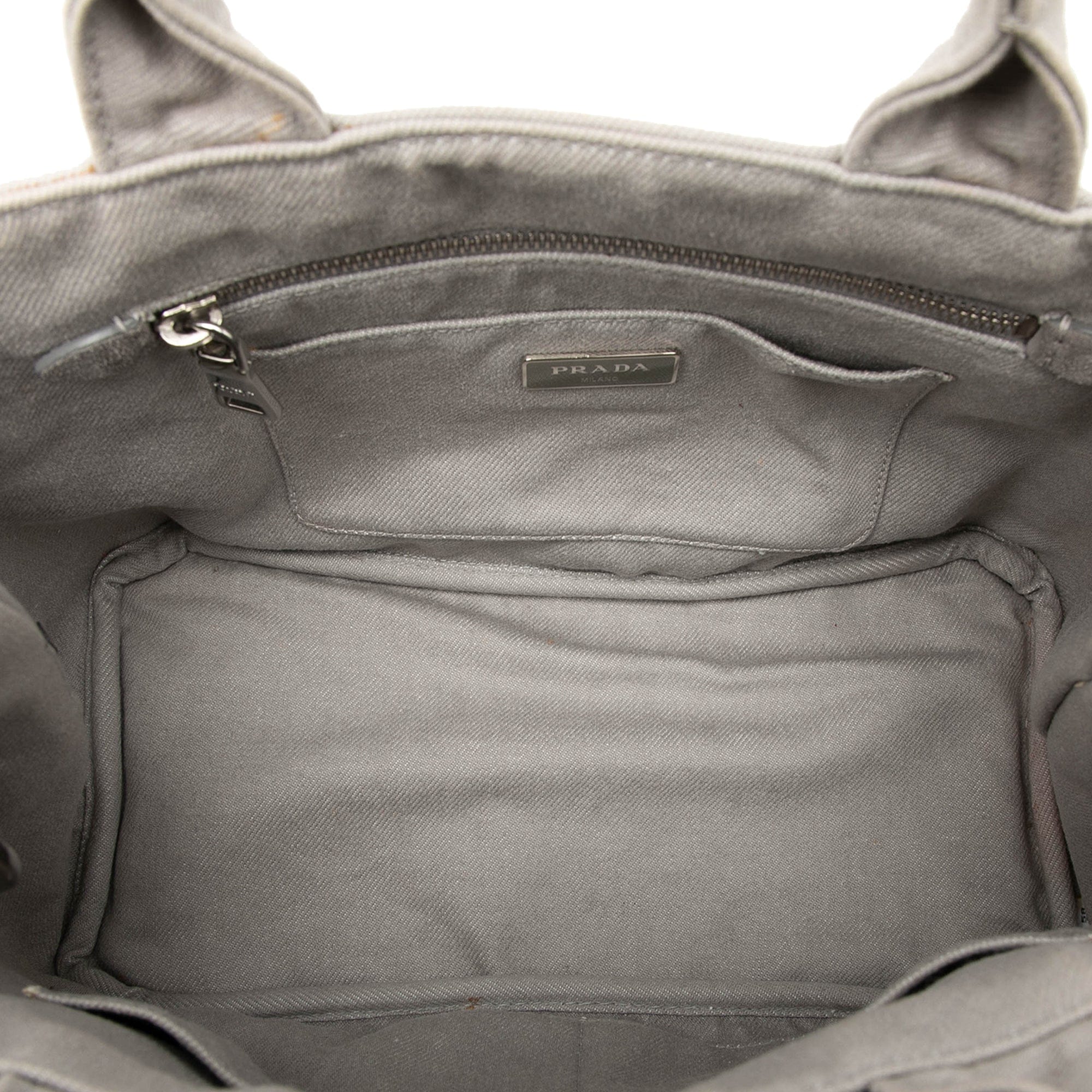 Prada Small Denim Canapa Bijoux and Grommet Satchel