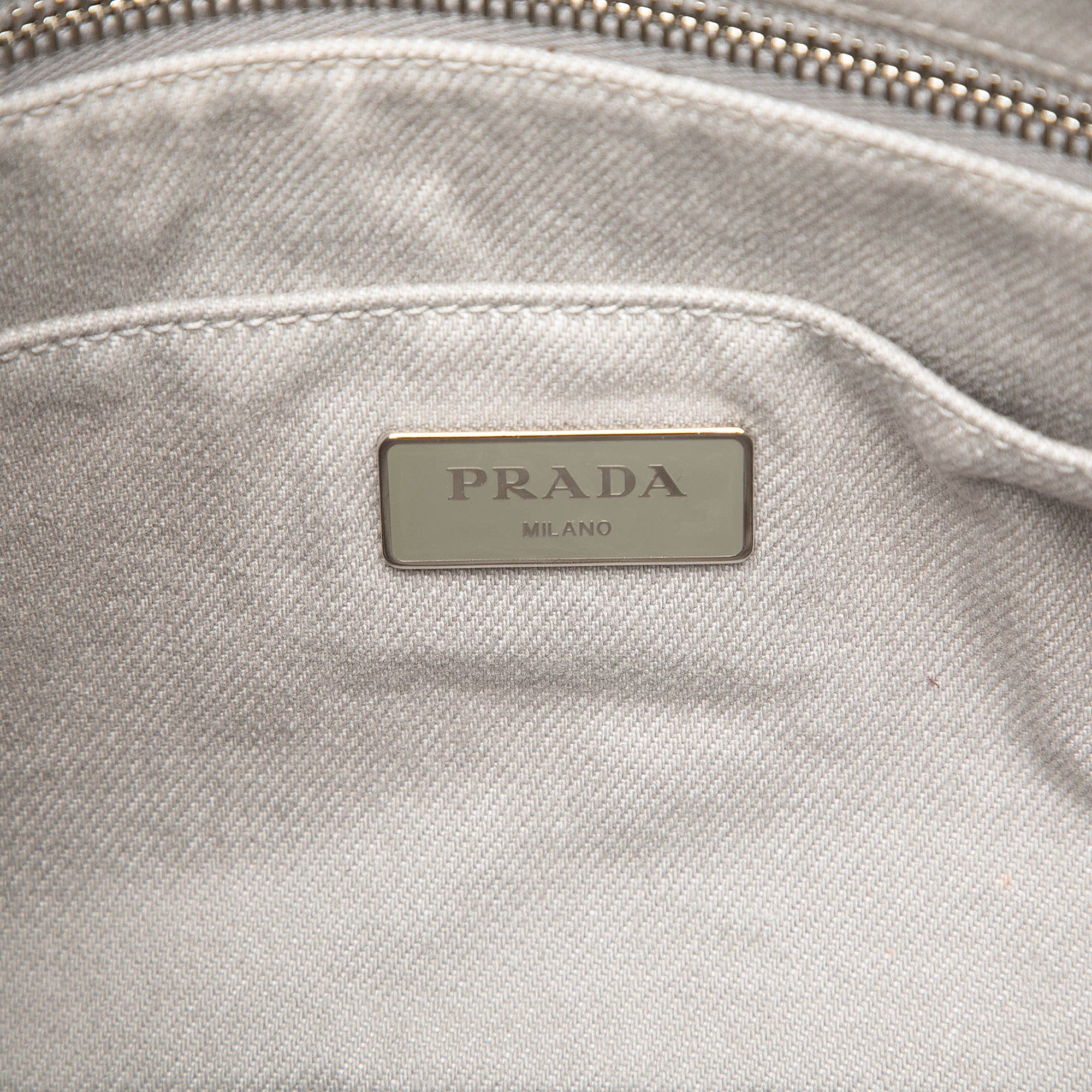 Prada Small Denim Canapa Bijoux and Grommet Satchel