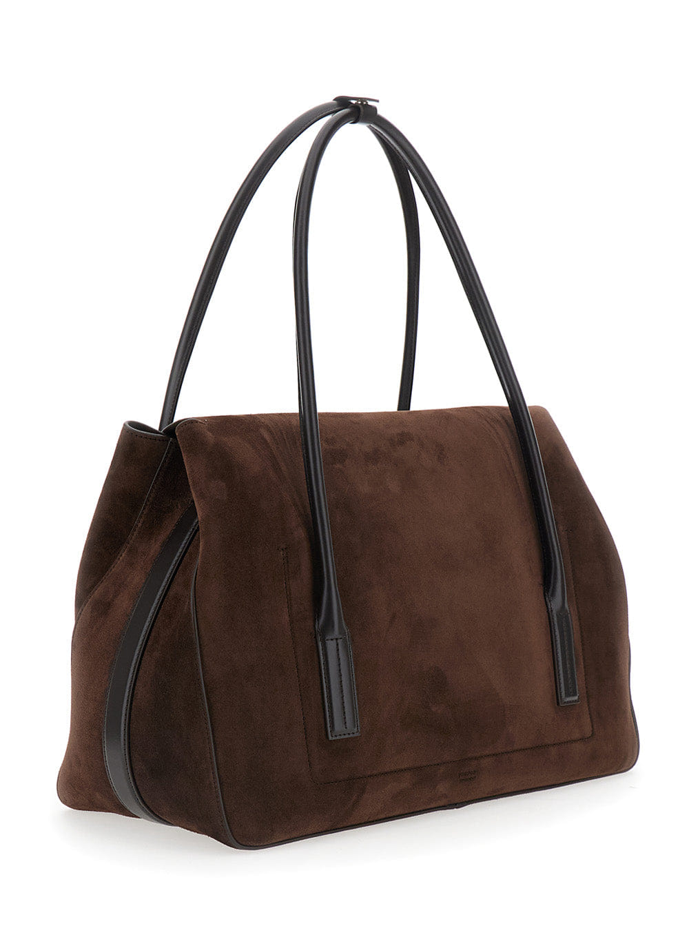 Tom Ford Women Brown Large Shoulder Bag With Padlock Details On The Front In Suede Woman