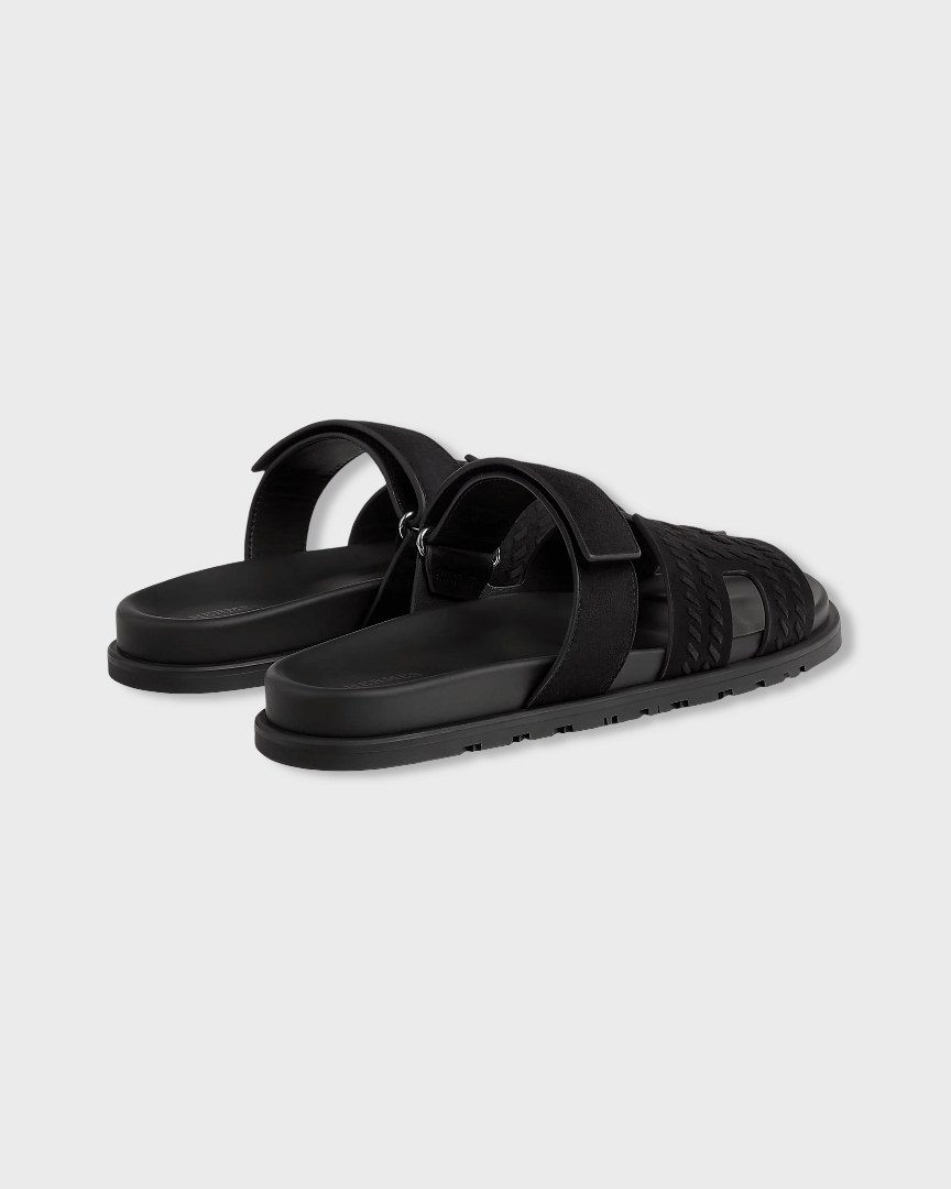 Hermes Chypre Sandal Noir Braided H