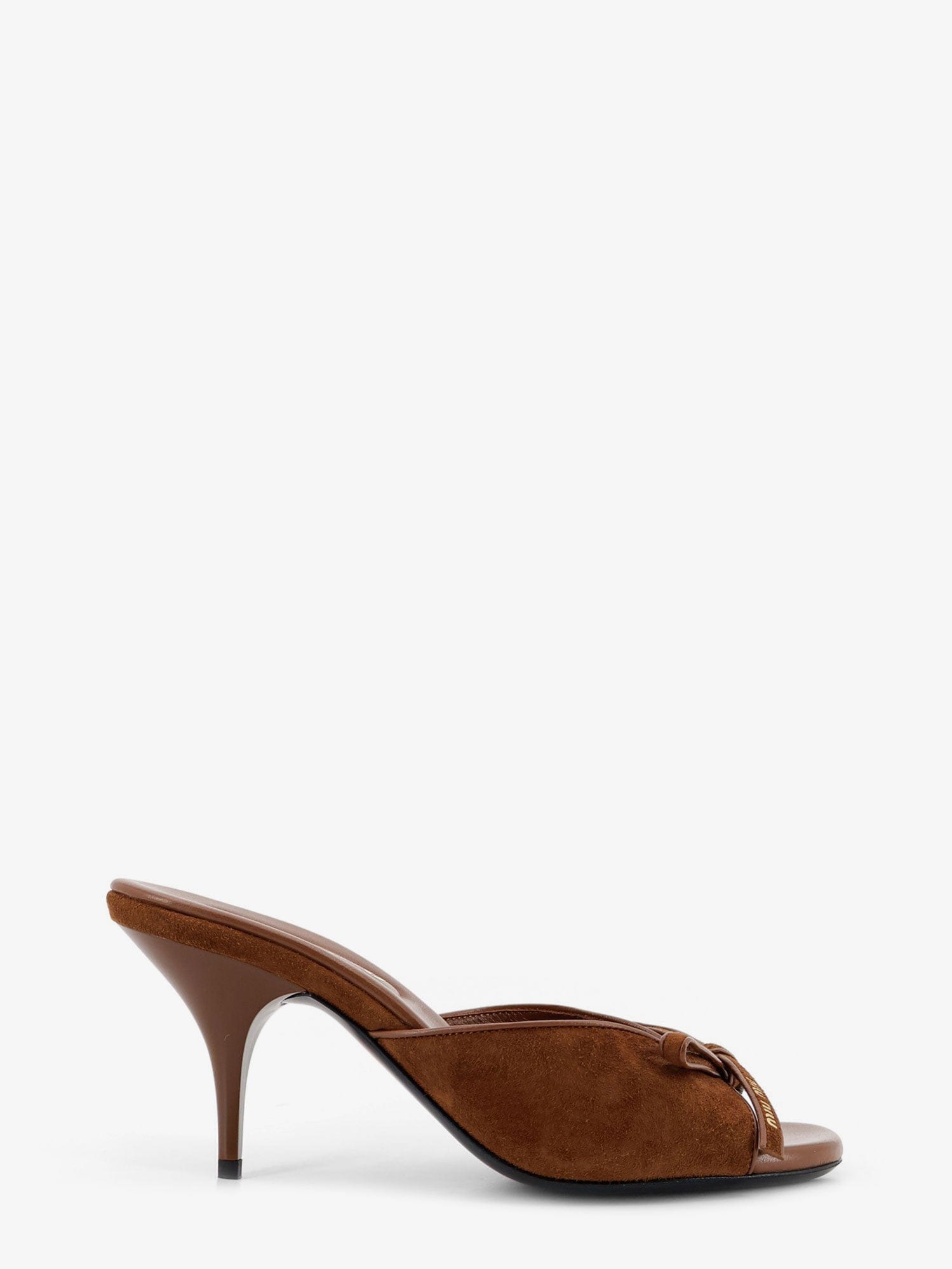 MIU MIU Suede sandals with bow detail on the front