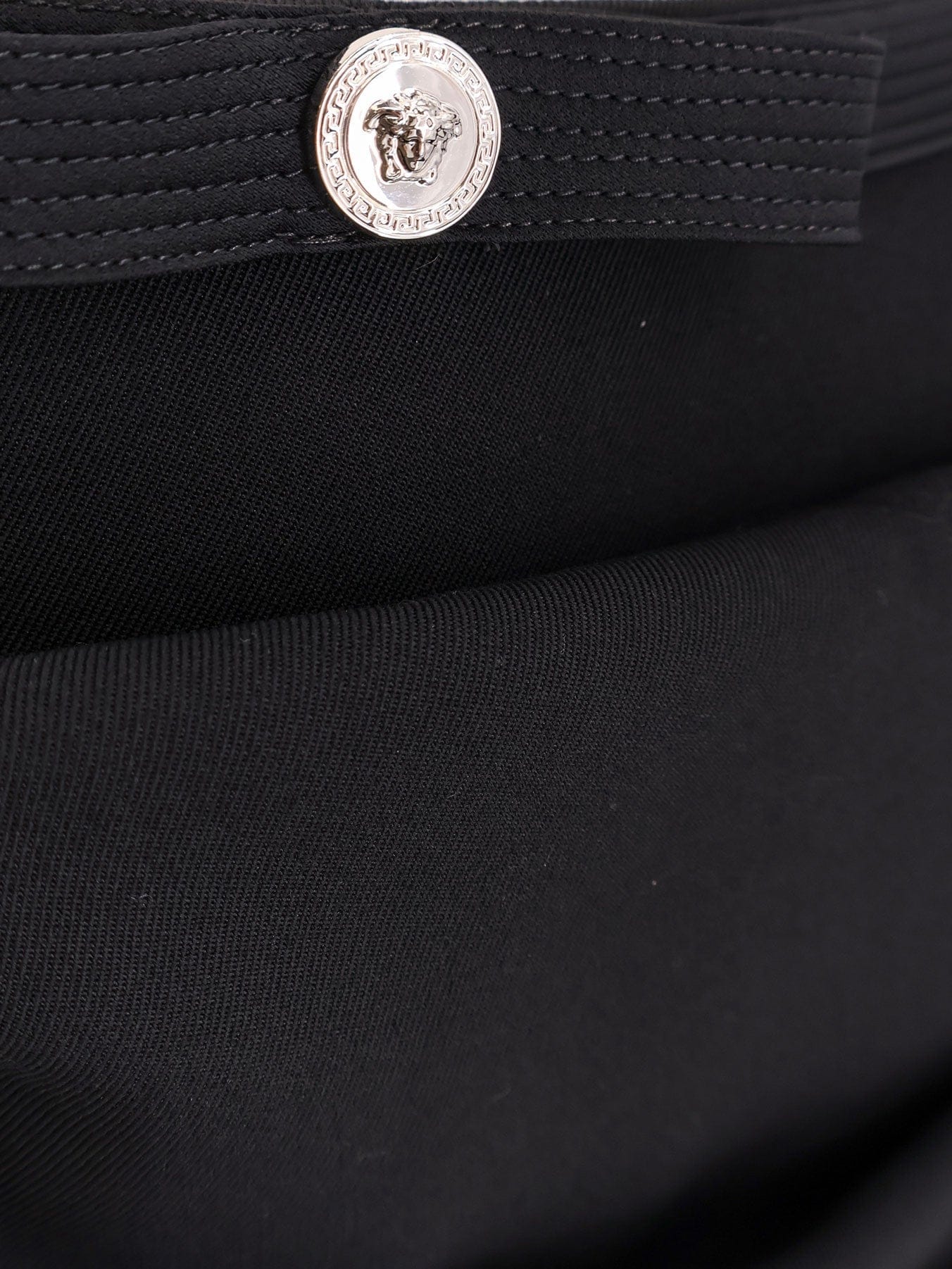 Versace Responsible wool mini skirt with medusa detail