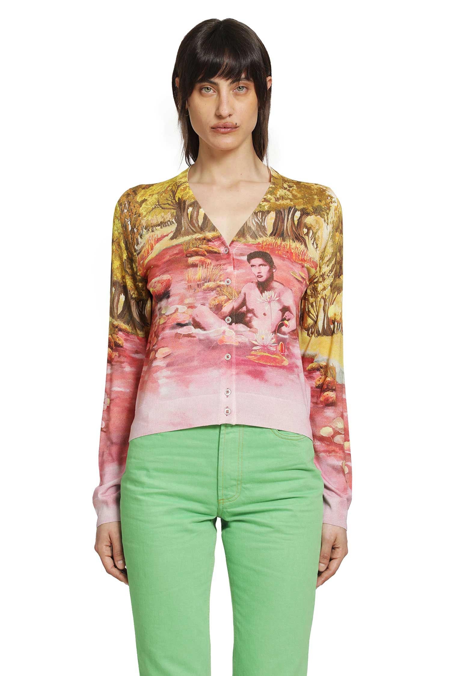 Versace Printed Silk Knit cardigan