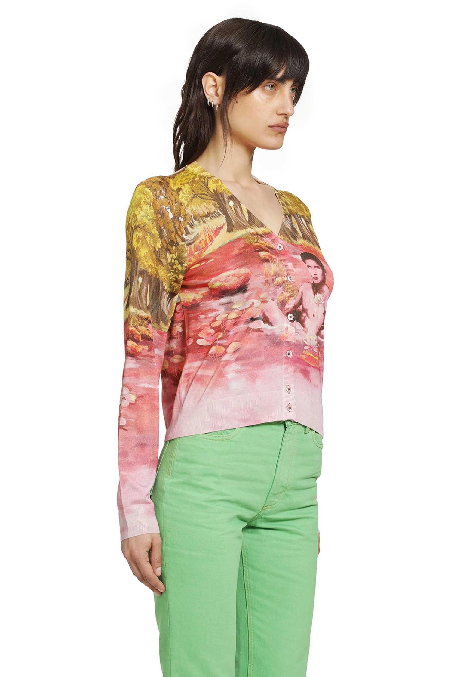 Versace Printed Silk Knit cardigan
