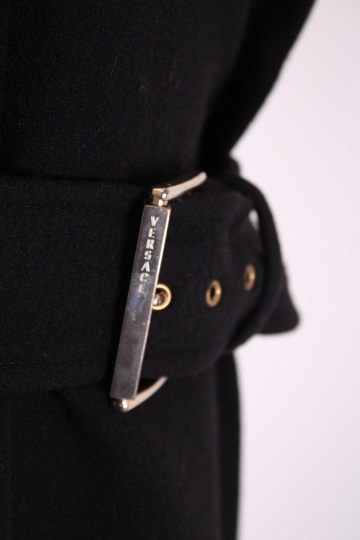 Versace Wool Coat Black