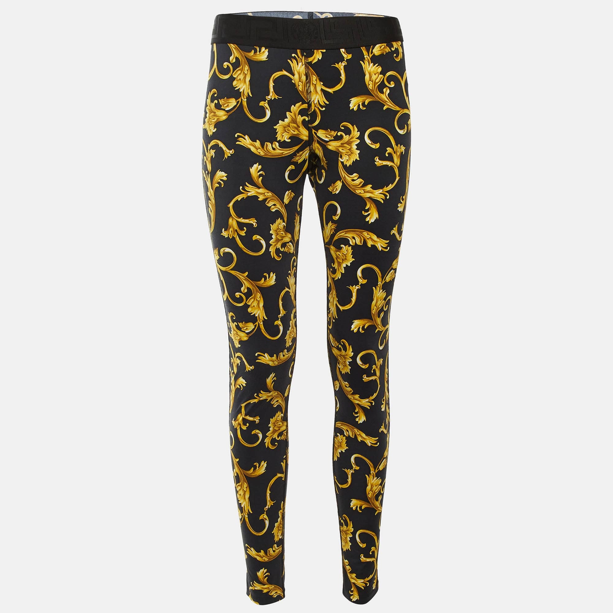 Versace Underwear Black Baroque Print Jersey Leggings