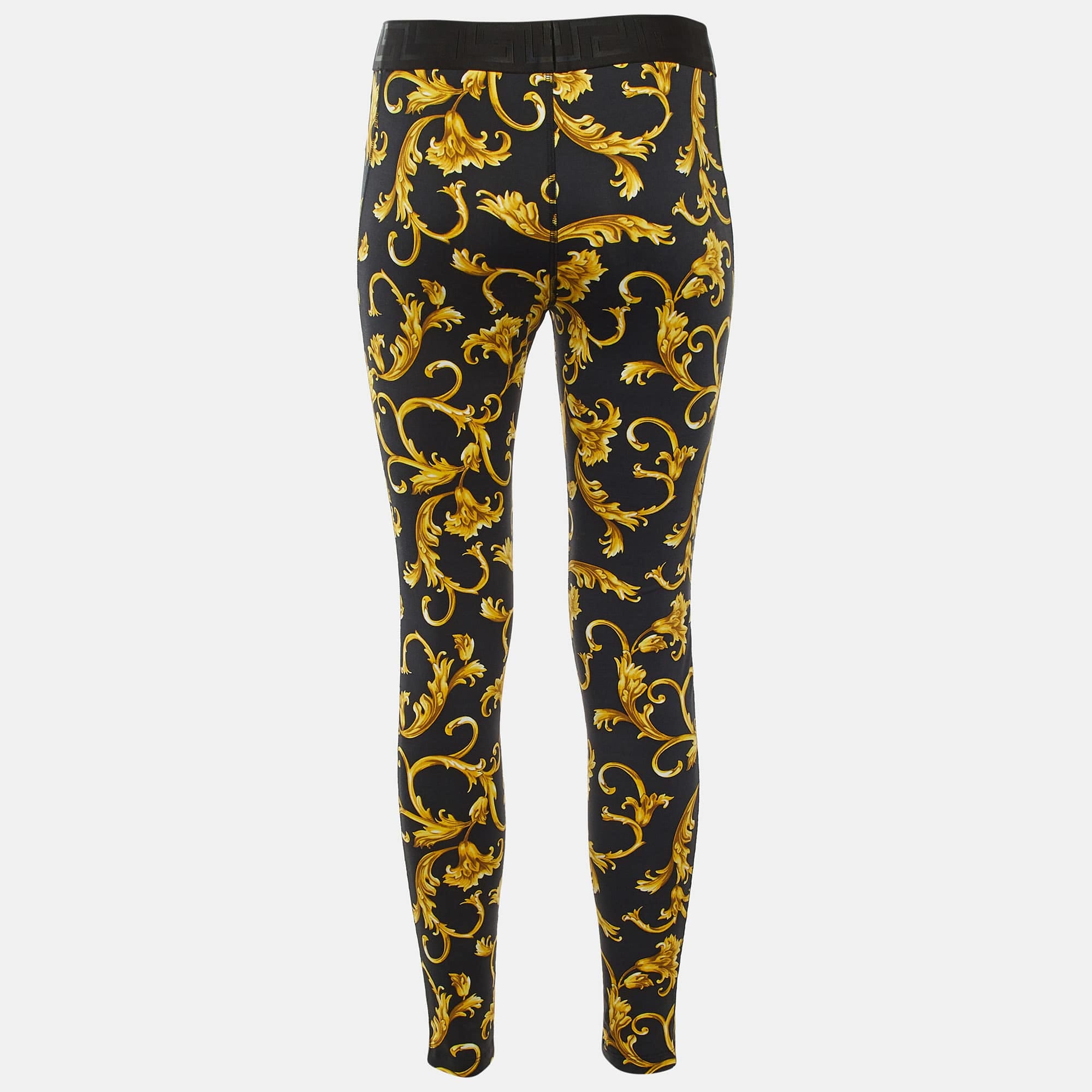 Versace Underwear Black Baroque Print Jersey Leggings