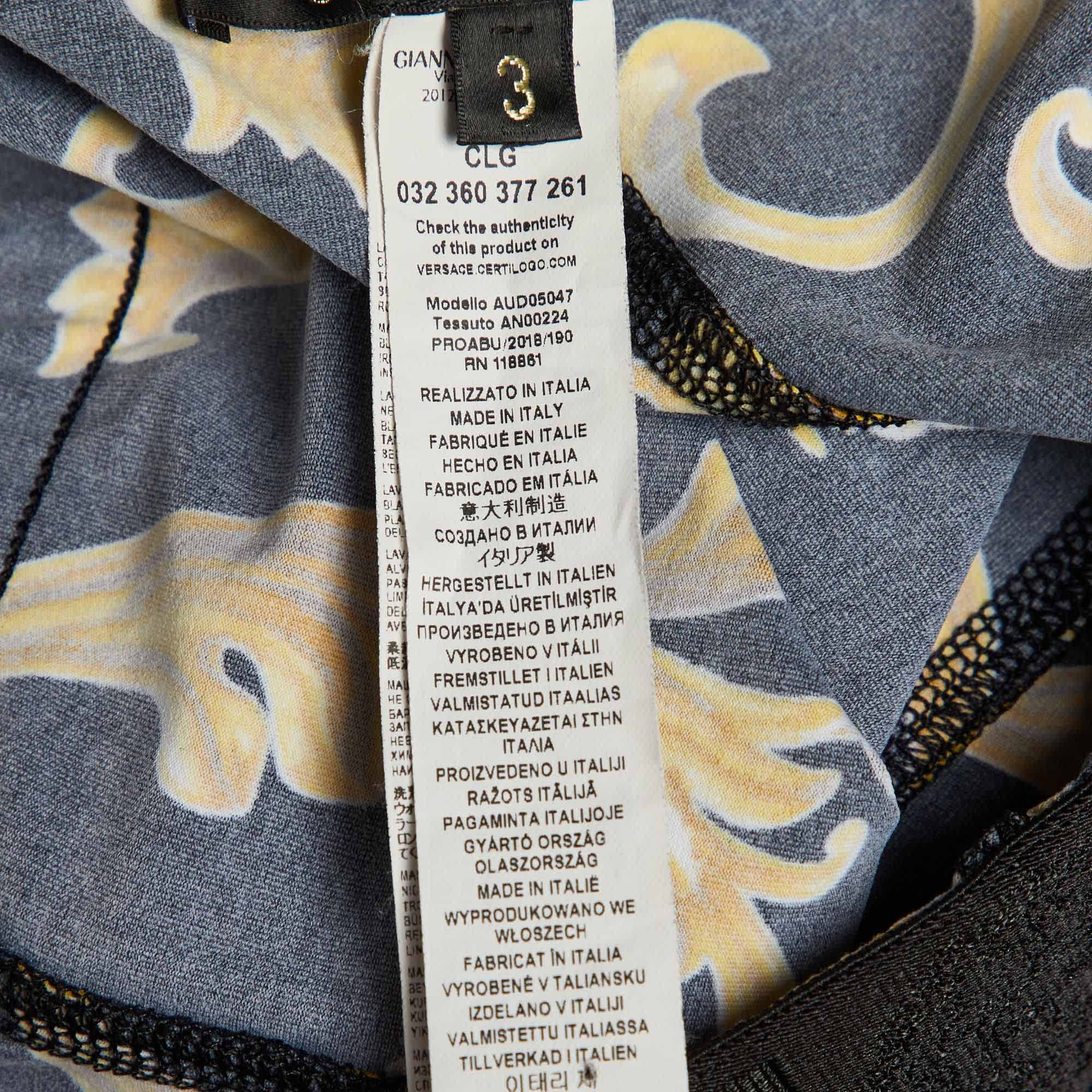 Versace Underwear Black Baroque Print Jersey Leggings
