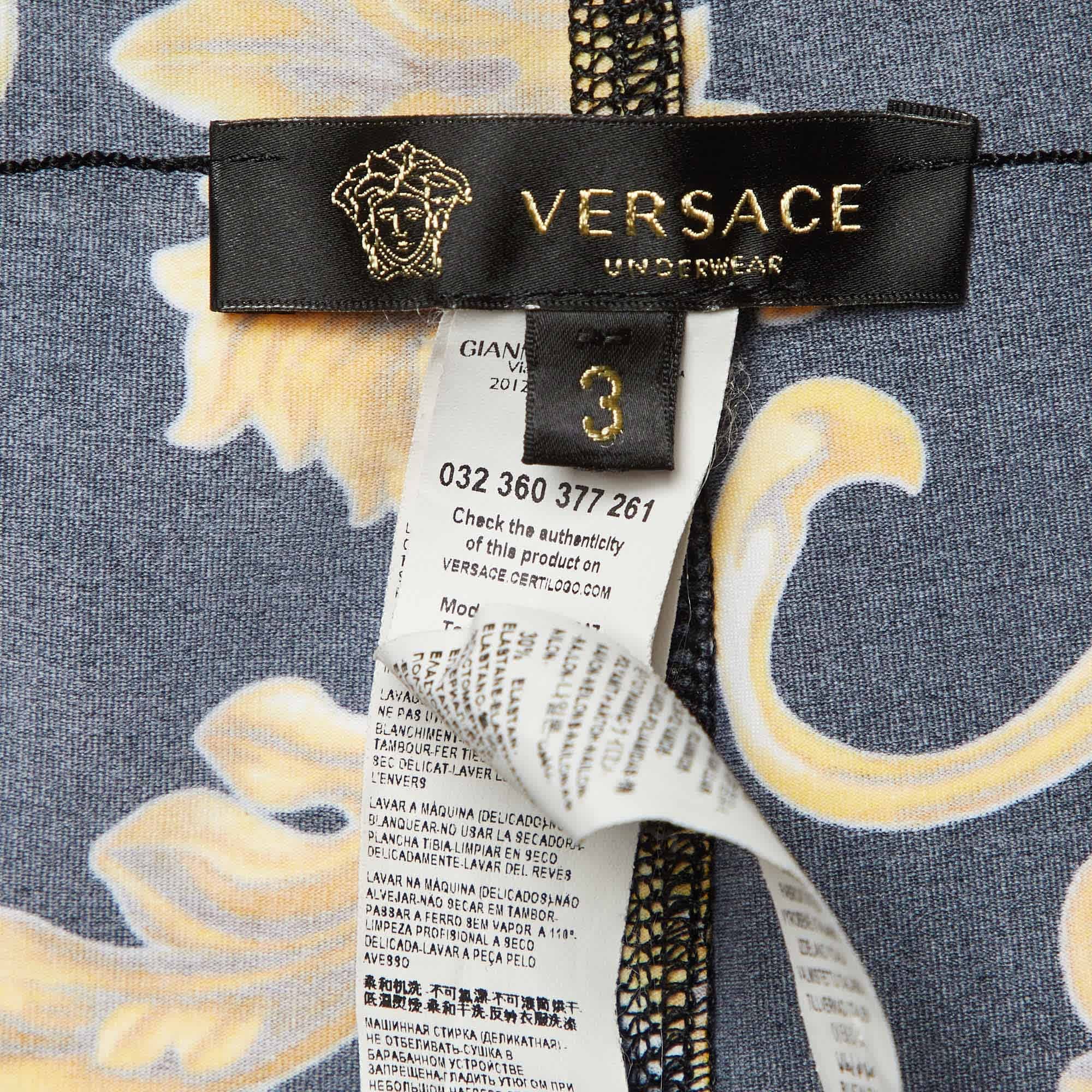 Versace Underwear Black Baroque Print Jersey Leggings
