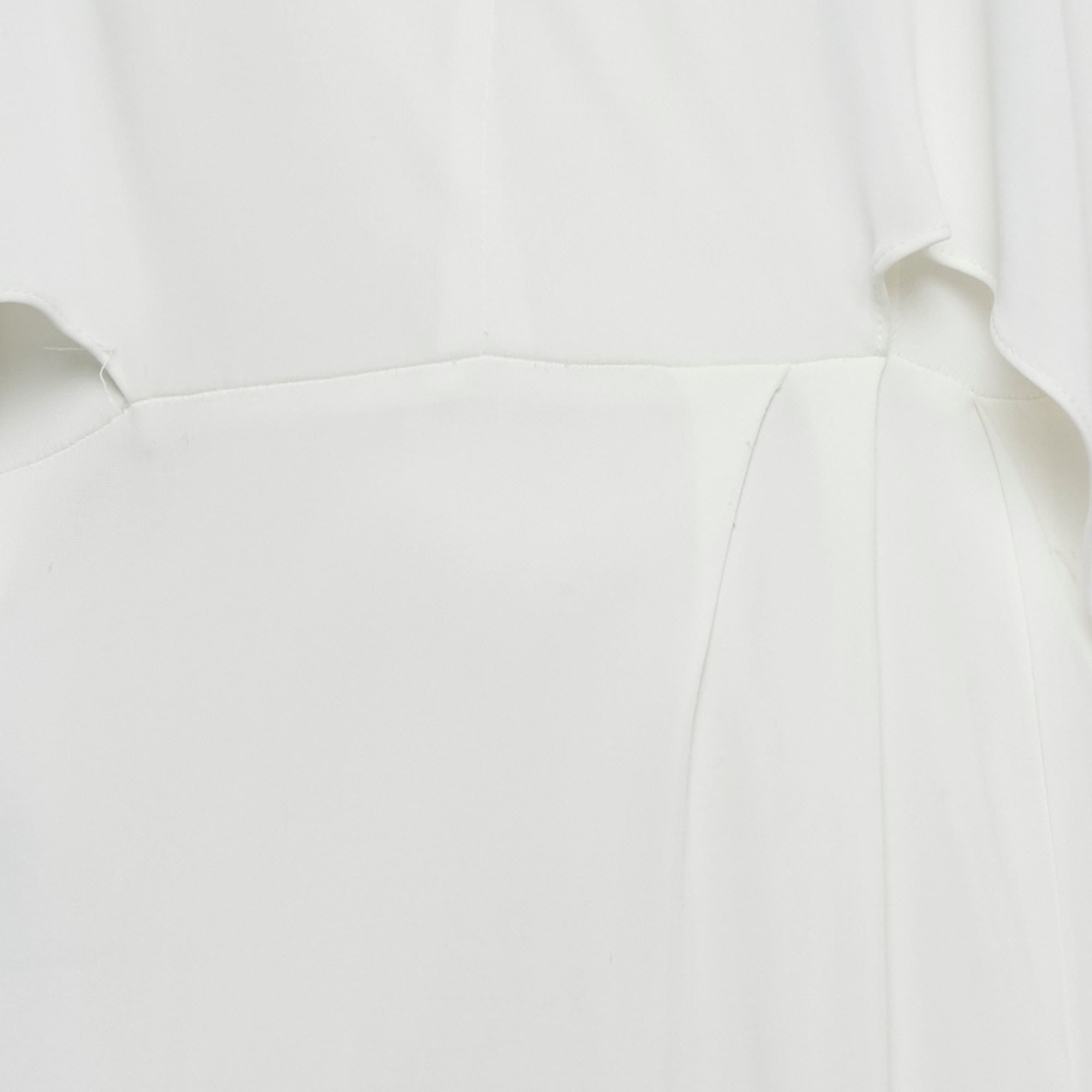 Versace Collection White Jersey Cape Detail Maxi Dress