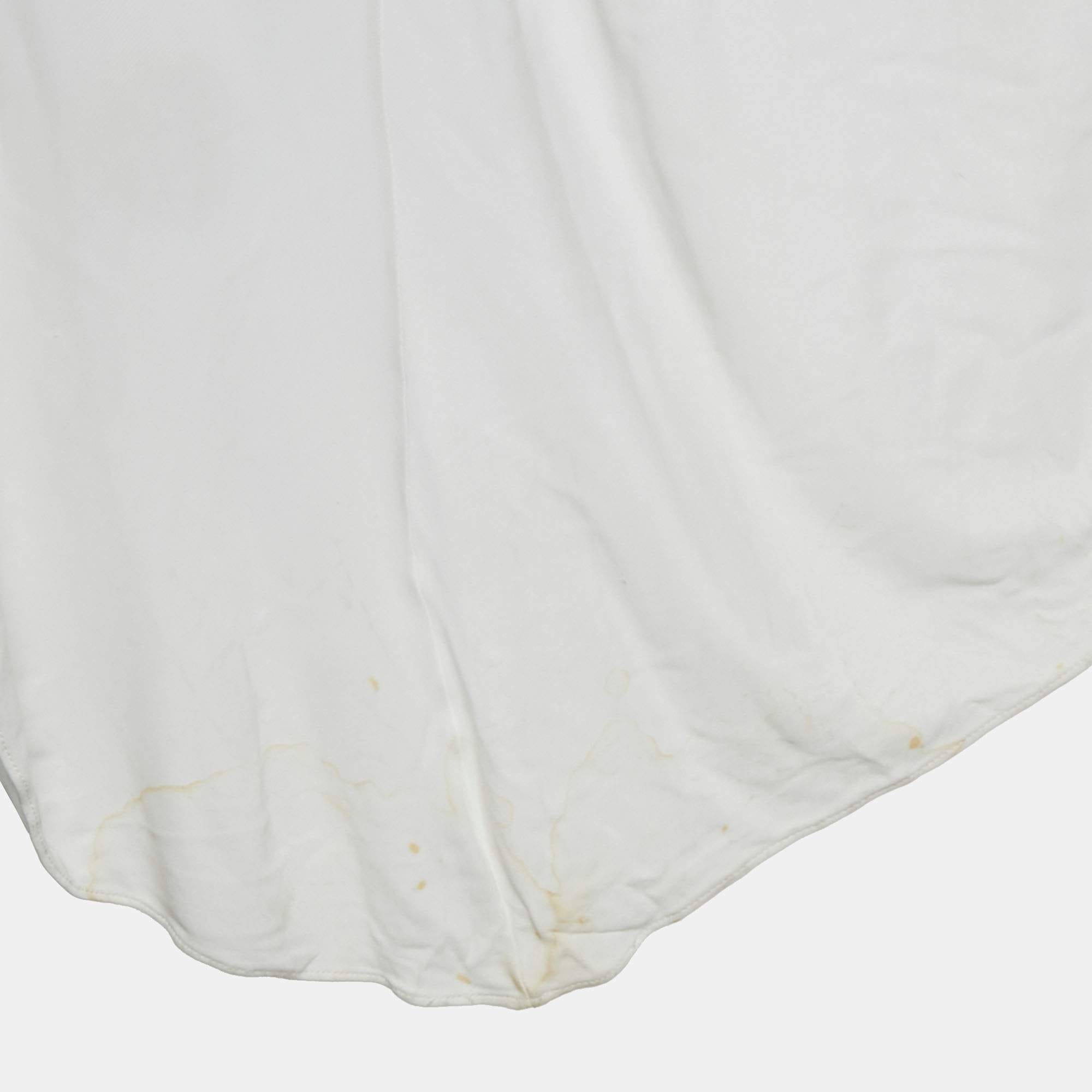 Versace Collection White Jersey Cape Detail Maxi Dress
