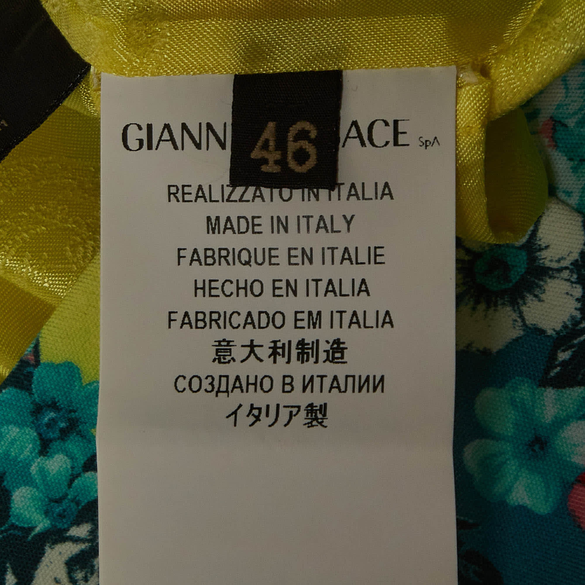 Versace Blue/yellow Printed Cotton Mini Skirt