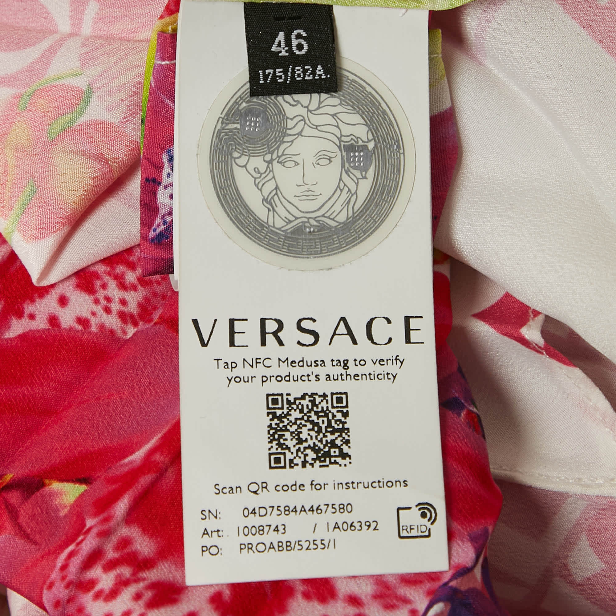 Versace Multicolor Floral Print Satin Pleated Asymmetric Midi Skirt