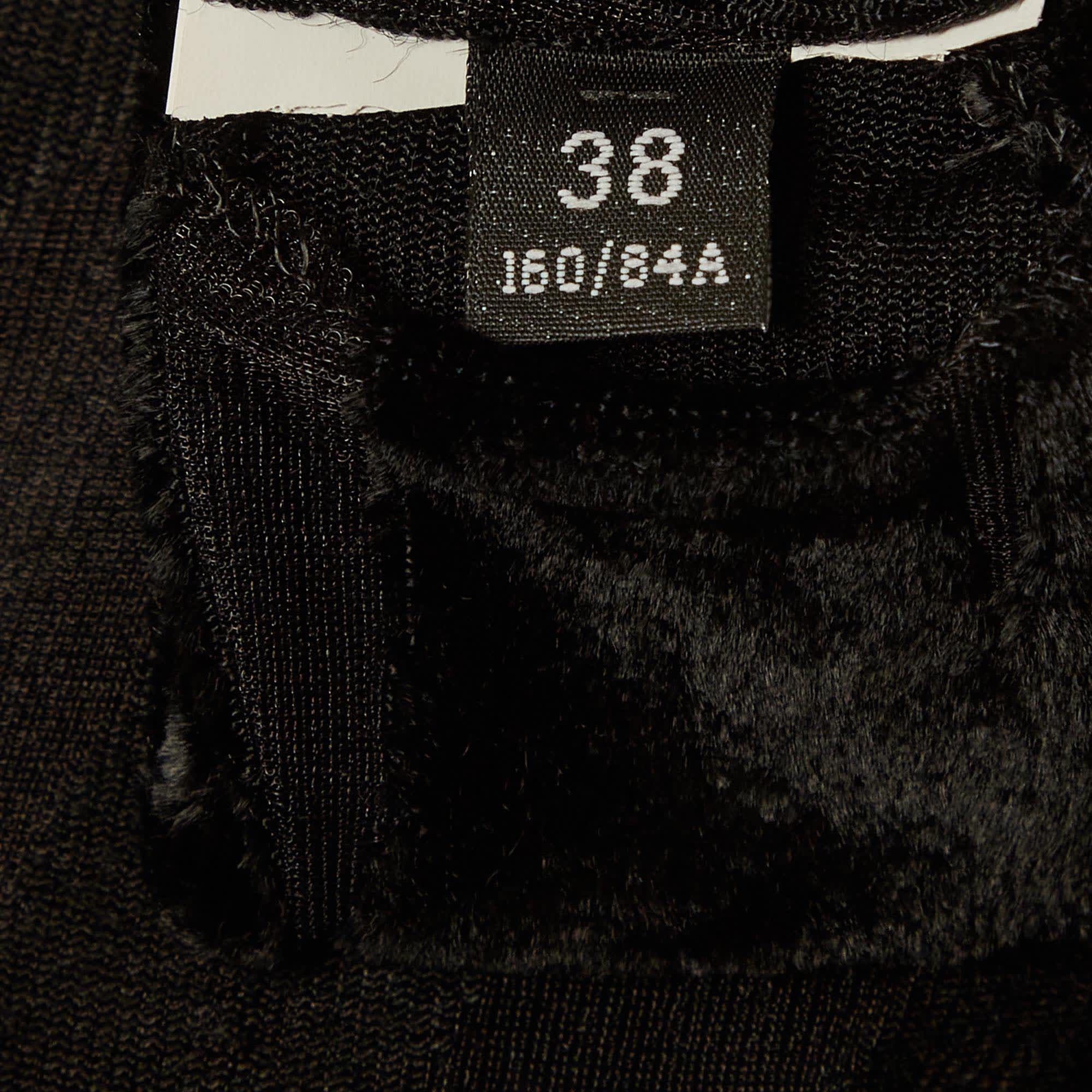 Versace Black Jersey Devore Sheer Bodysuit