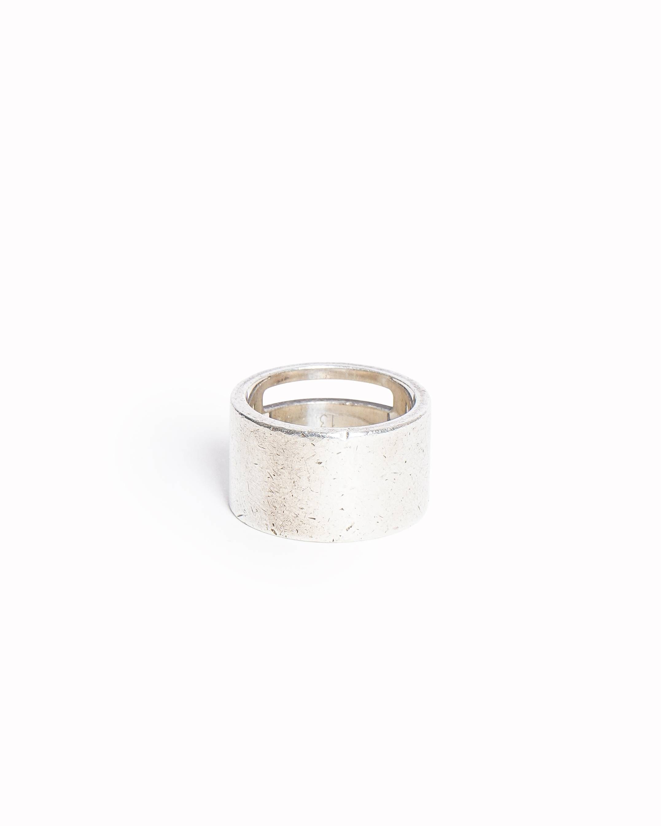 Gucci Vintage Gucci Sterling Silver Logo Band Ring