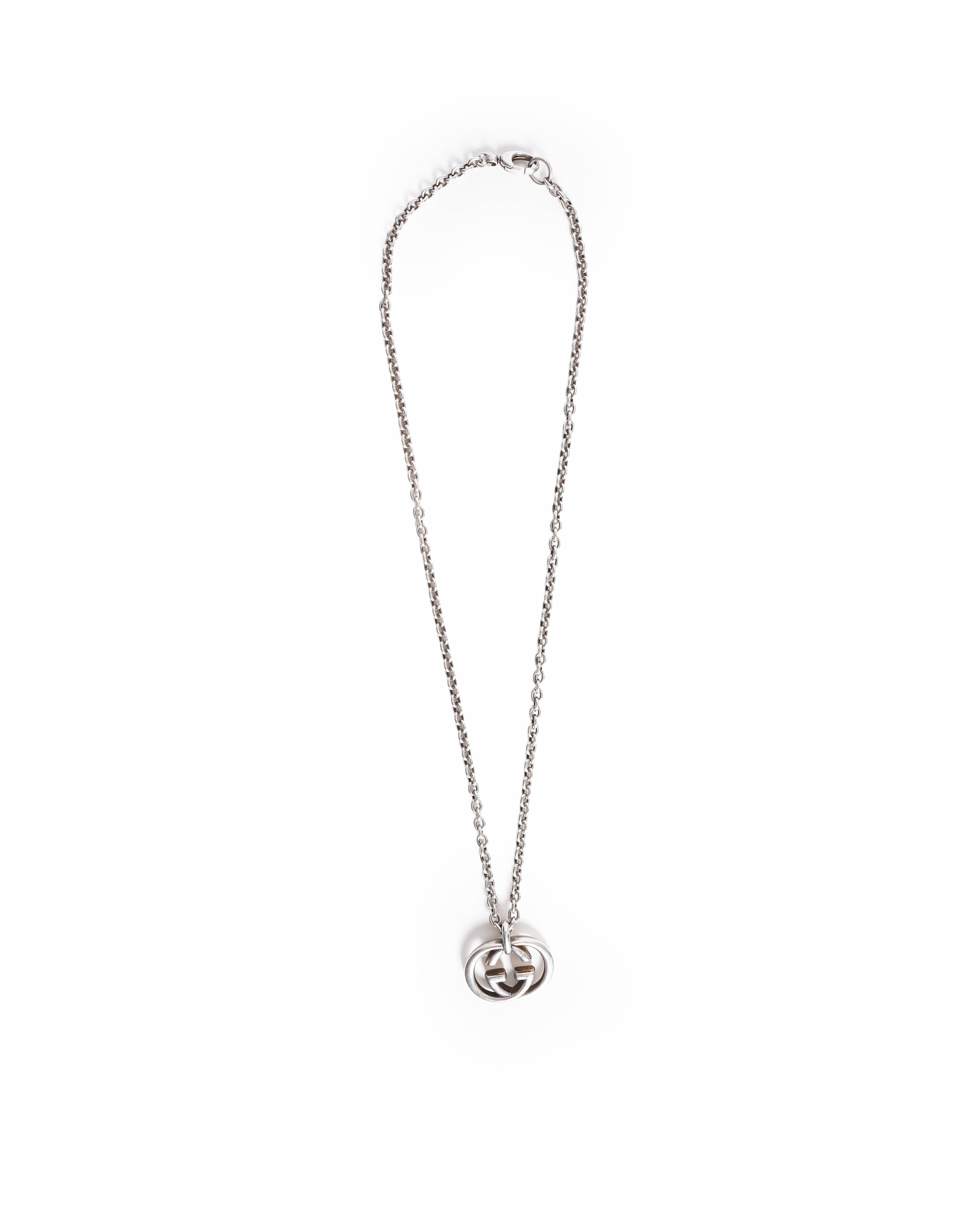 Gucci Interlocking G Sterling Silver Pendant Necklace