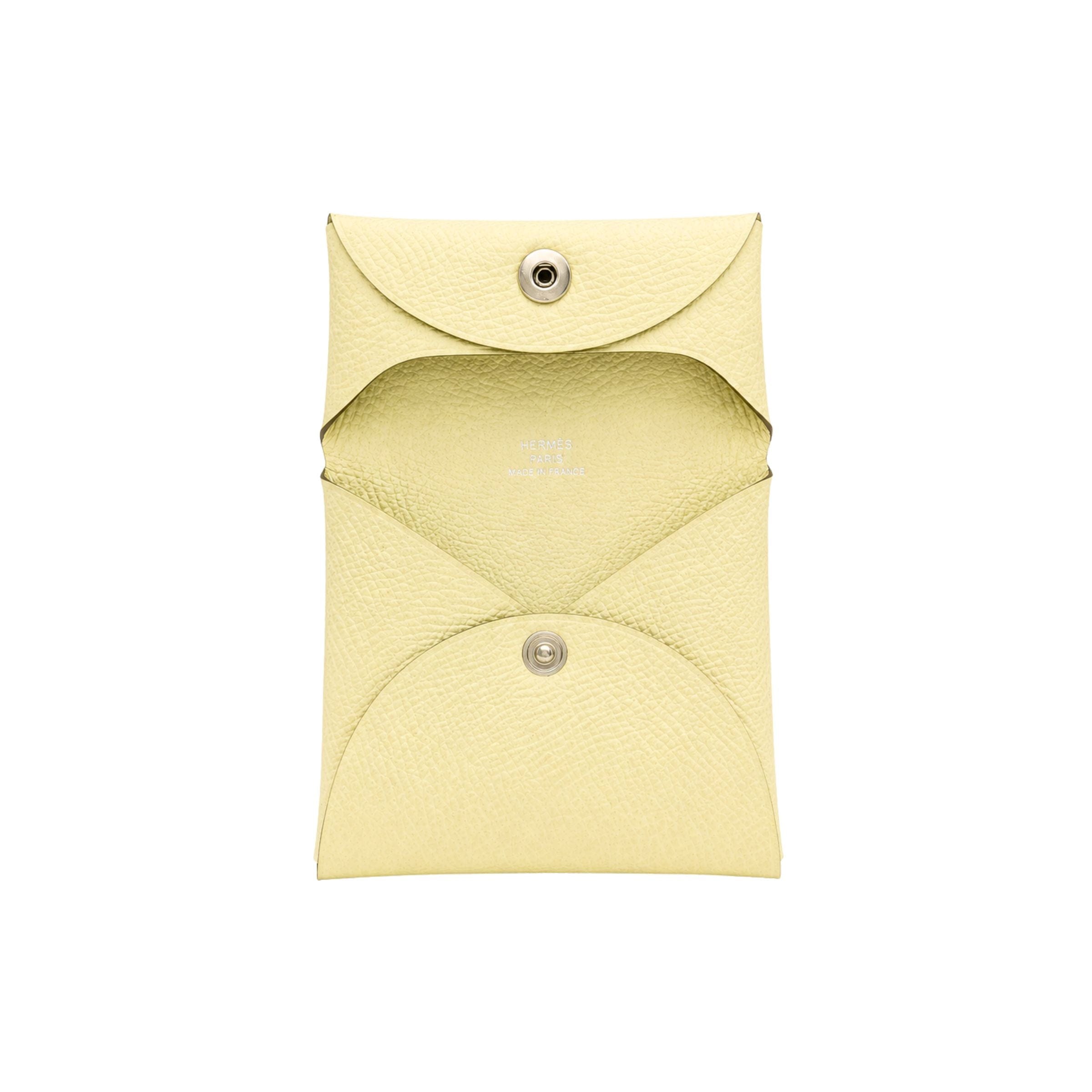 Hermes Bastia Change Purse in Jaune Milton