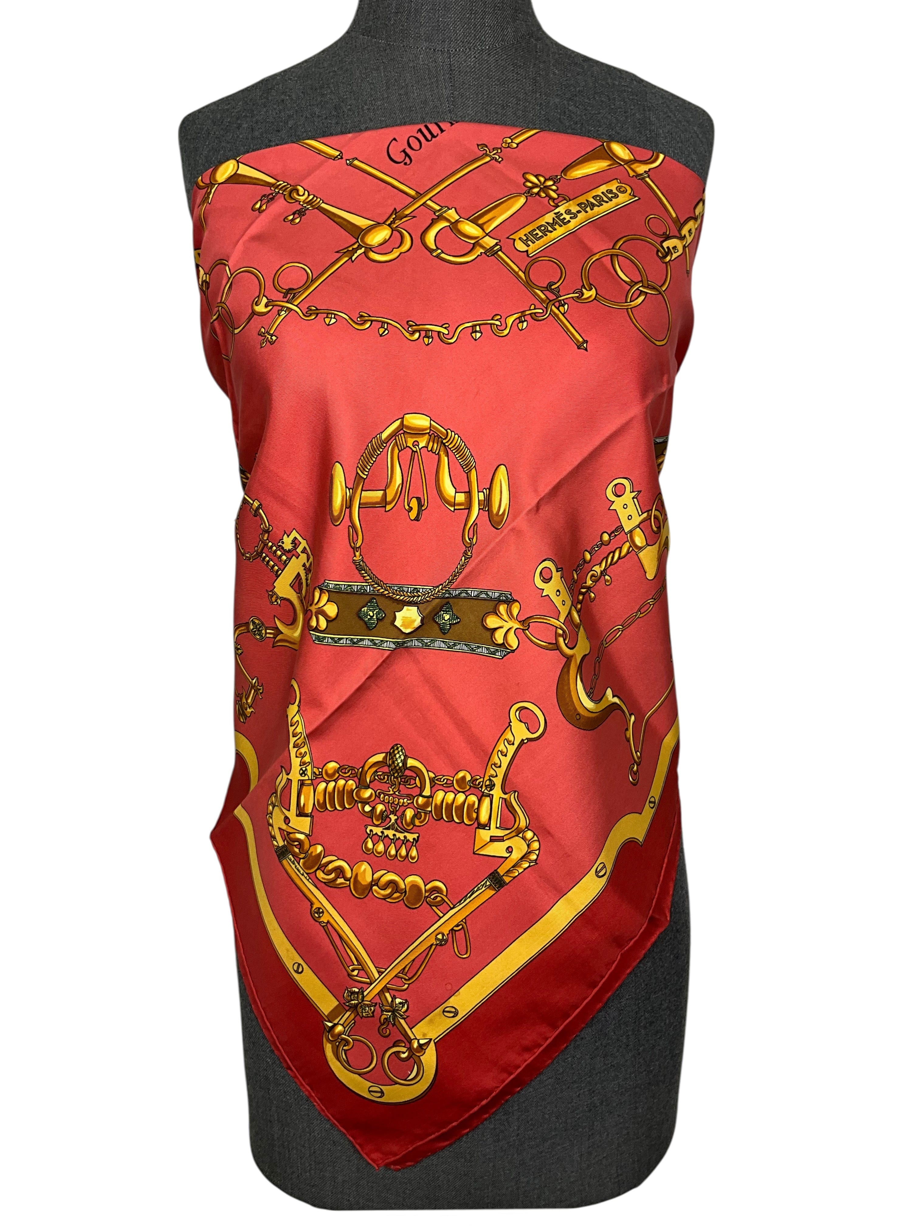Hermes Mors et Gourmettes Silk Scarf 90