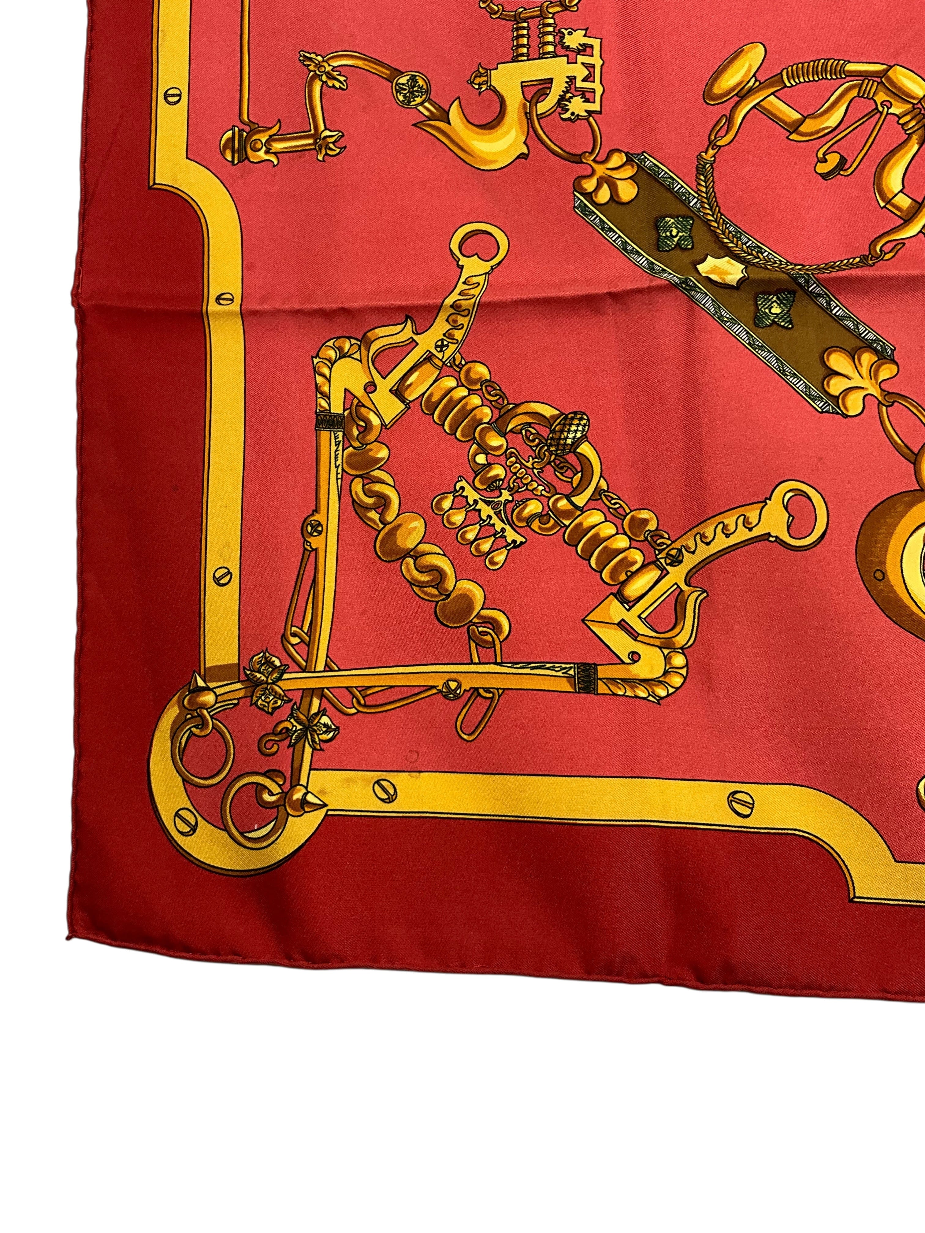 Hermes Mors et Gourmettes Silk Scarf 90