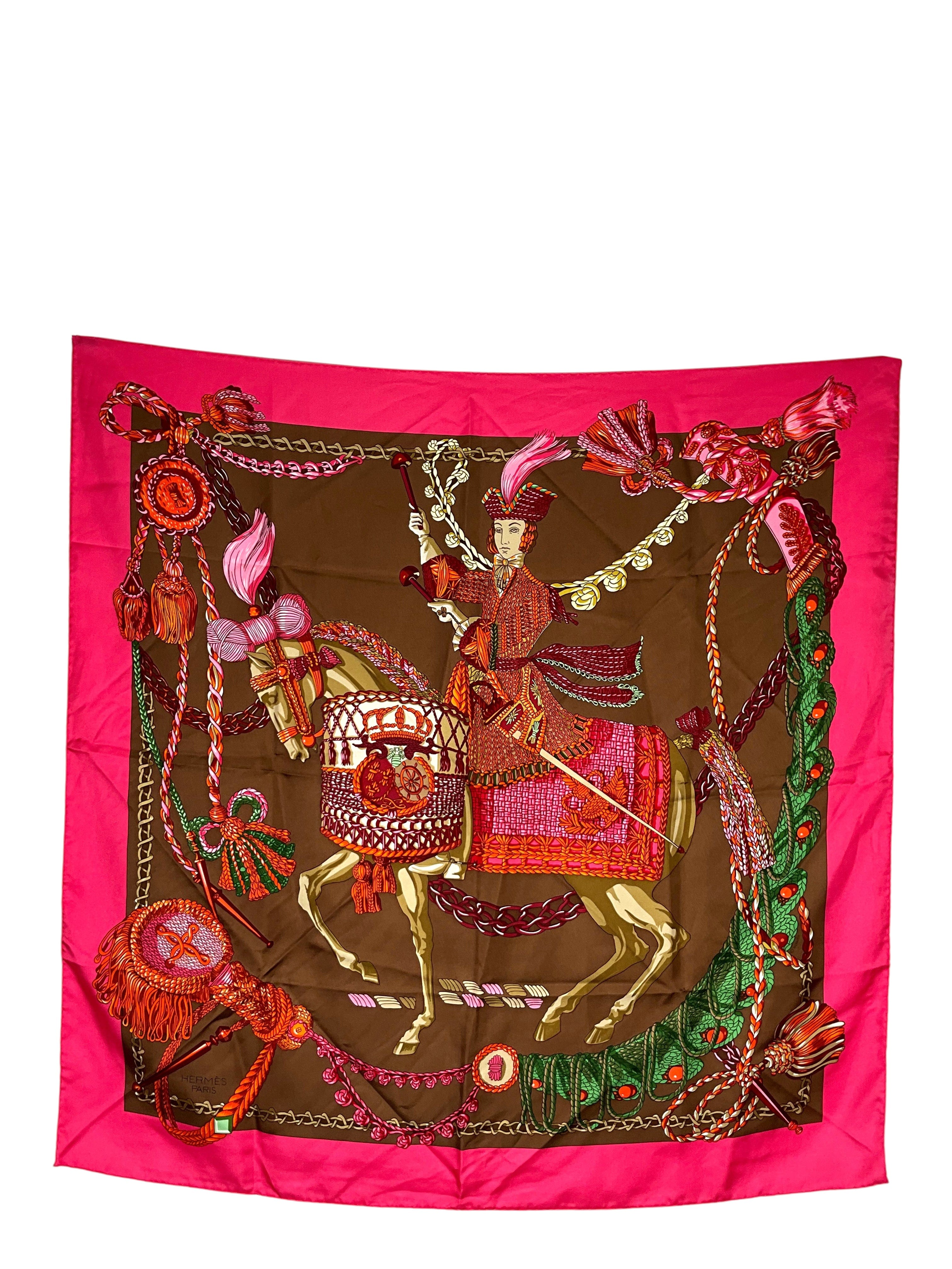 Hermes Le Timbalier Silk Scarf 90