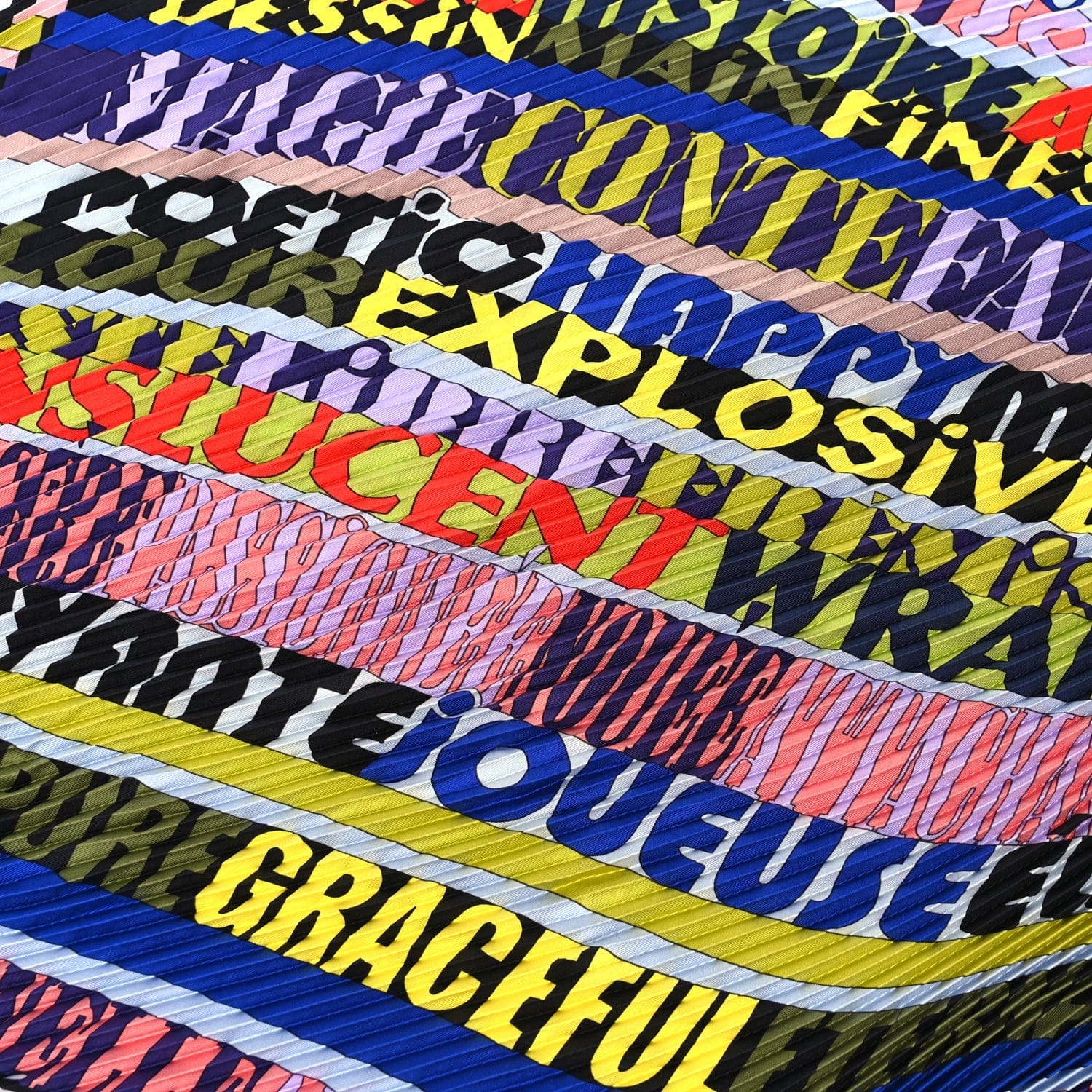 Hermes Silk Plisse Mots De Soie Scarf 90