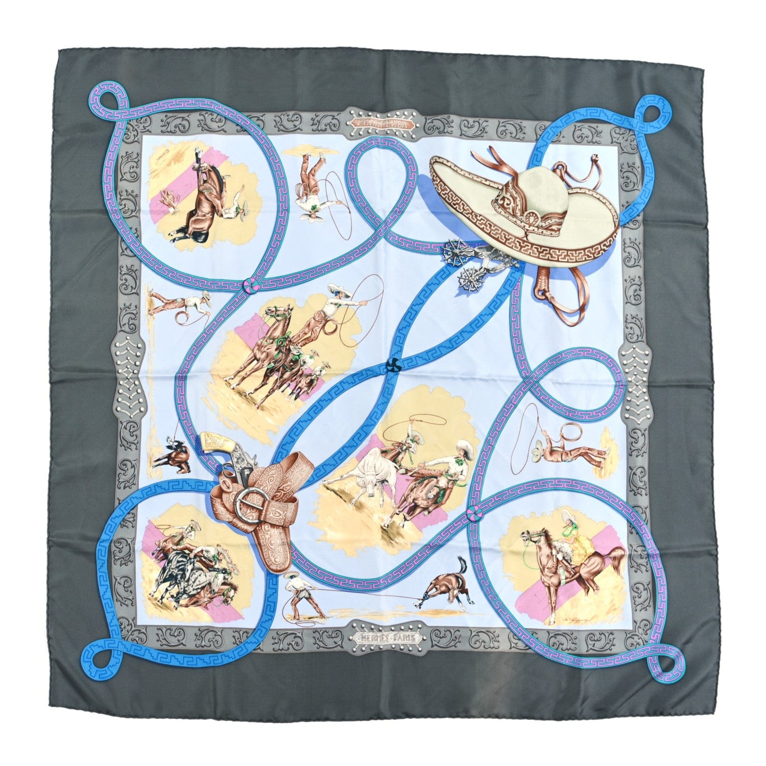 Hermes Silk Charreada Scarf 90