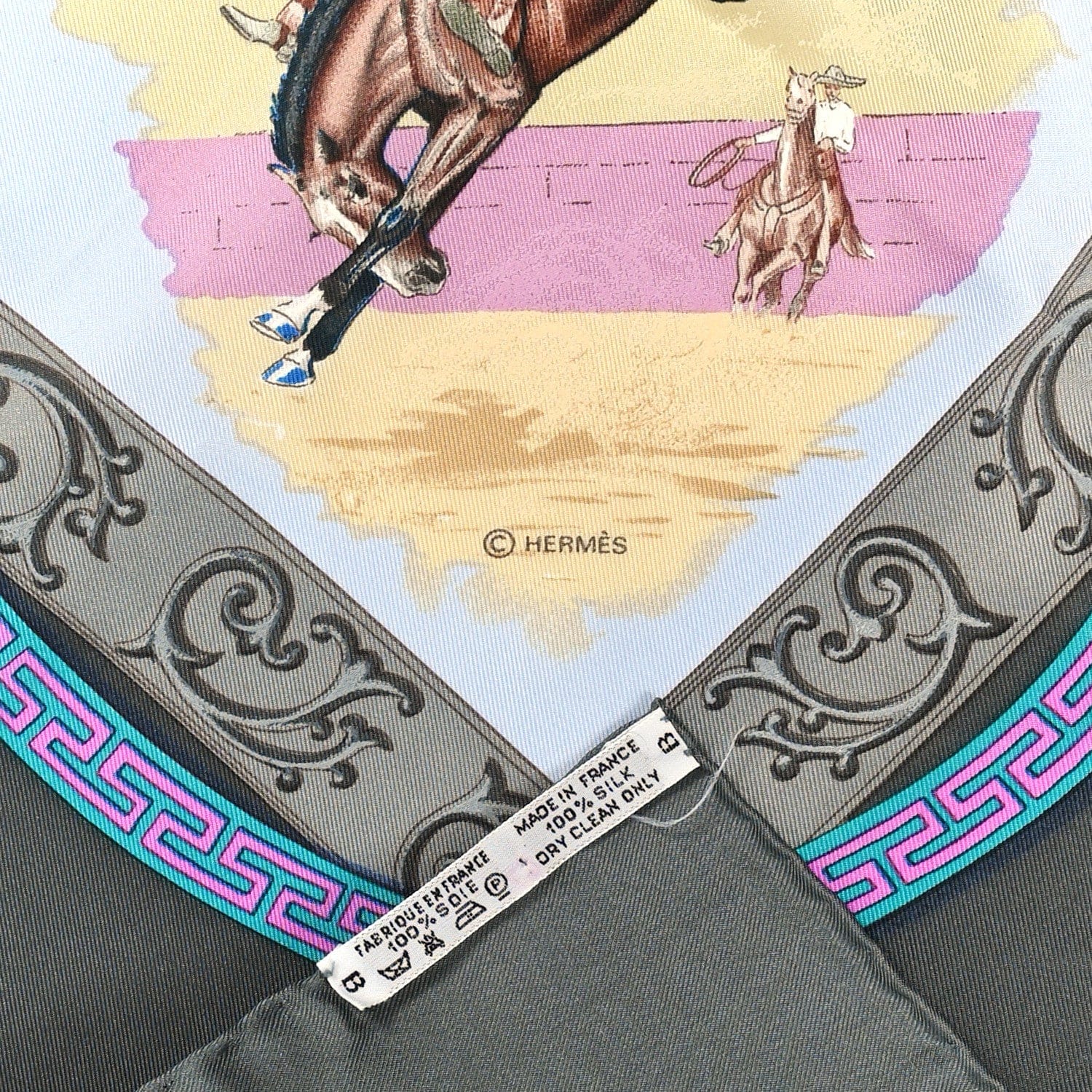 Hermes Silk Charreada Scarf 90