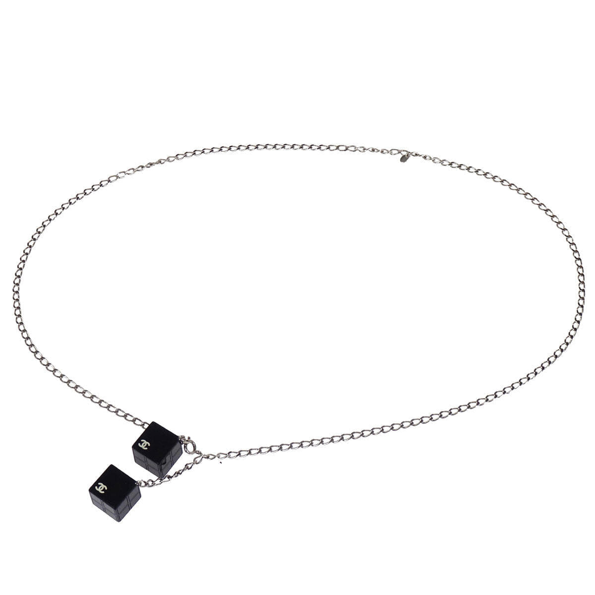 Chanel 2004SS Cube Charm Chain Belt Silver 04S