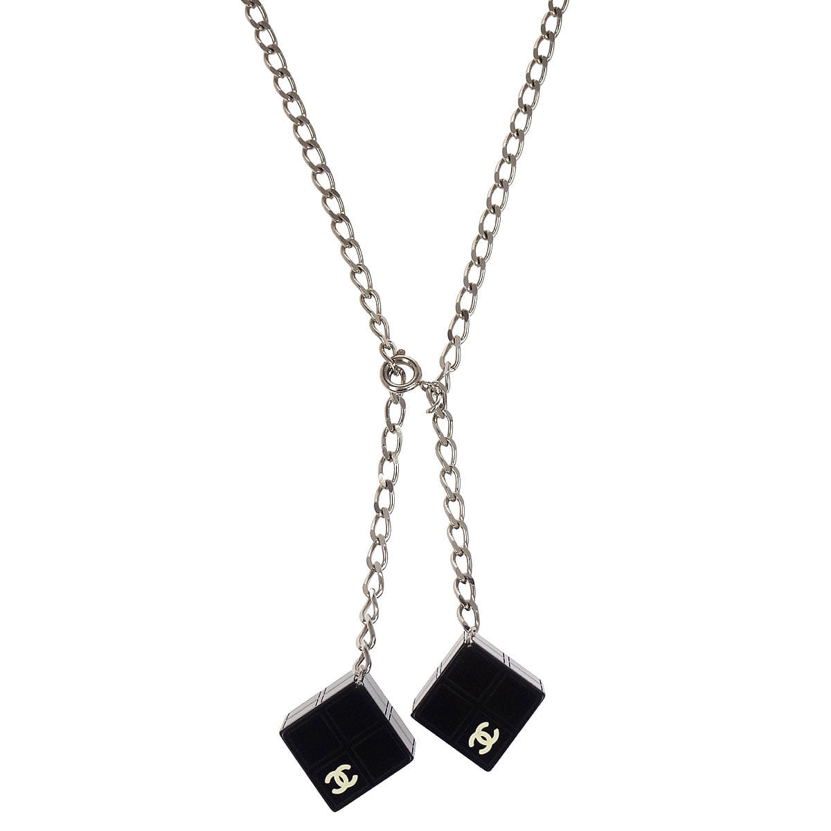 Chanel 2004SS Cube Charm Chain Belt Silver 04S